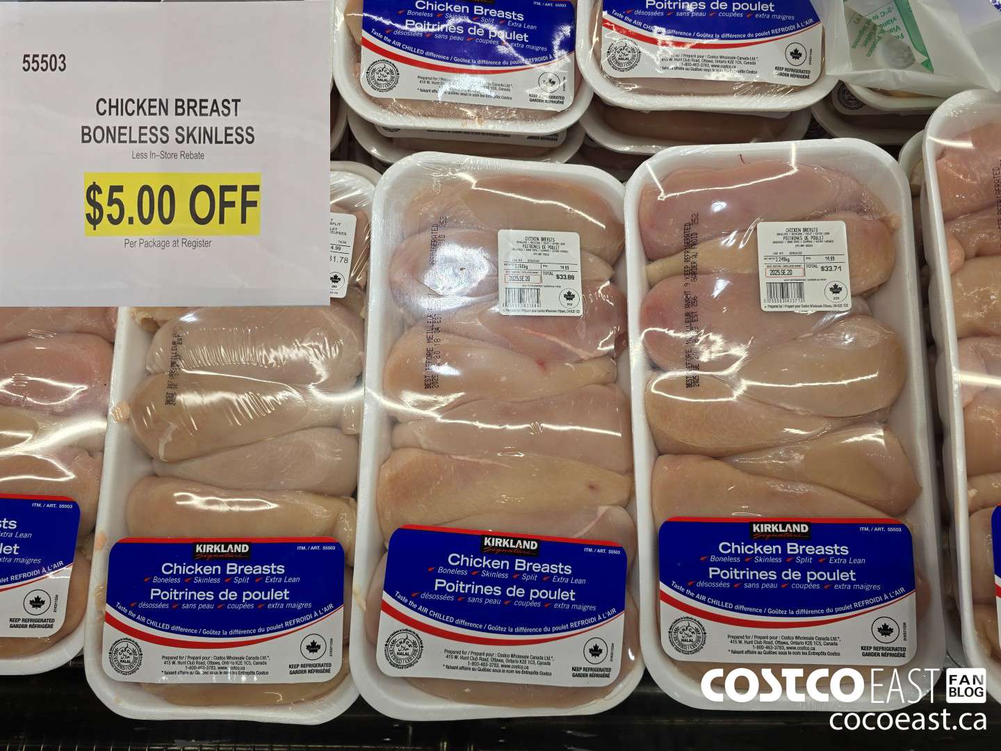 55503 CHICKEN BREASTS BONELESS SKINLESS ($5.00 INSTANT SAVINGS)