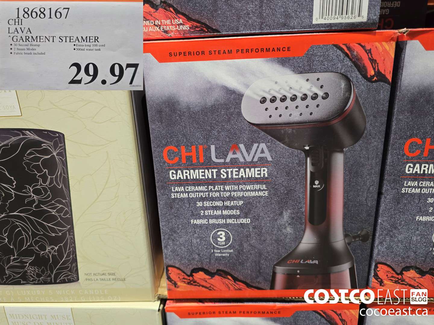 1868167 CHI LAVA GARMENT STEAMER $29.97