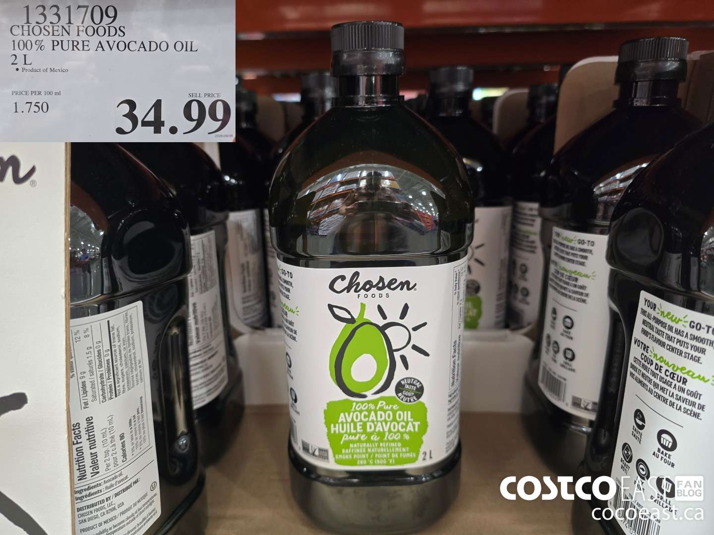 1331709 CHOSEN FOODS 100% PURE AVOCADO OIL 2 L $34.99