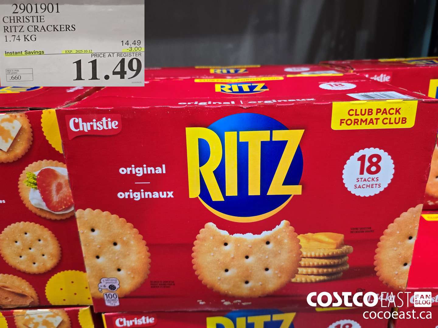 2901901 CHRISTIE RITZ CRACKERS 1.74 KG ($3.00 INSTANT SAVINGS EXPIRES ON 2025-10-12) $11.49