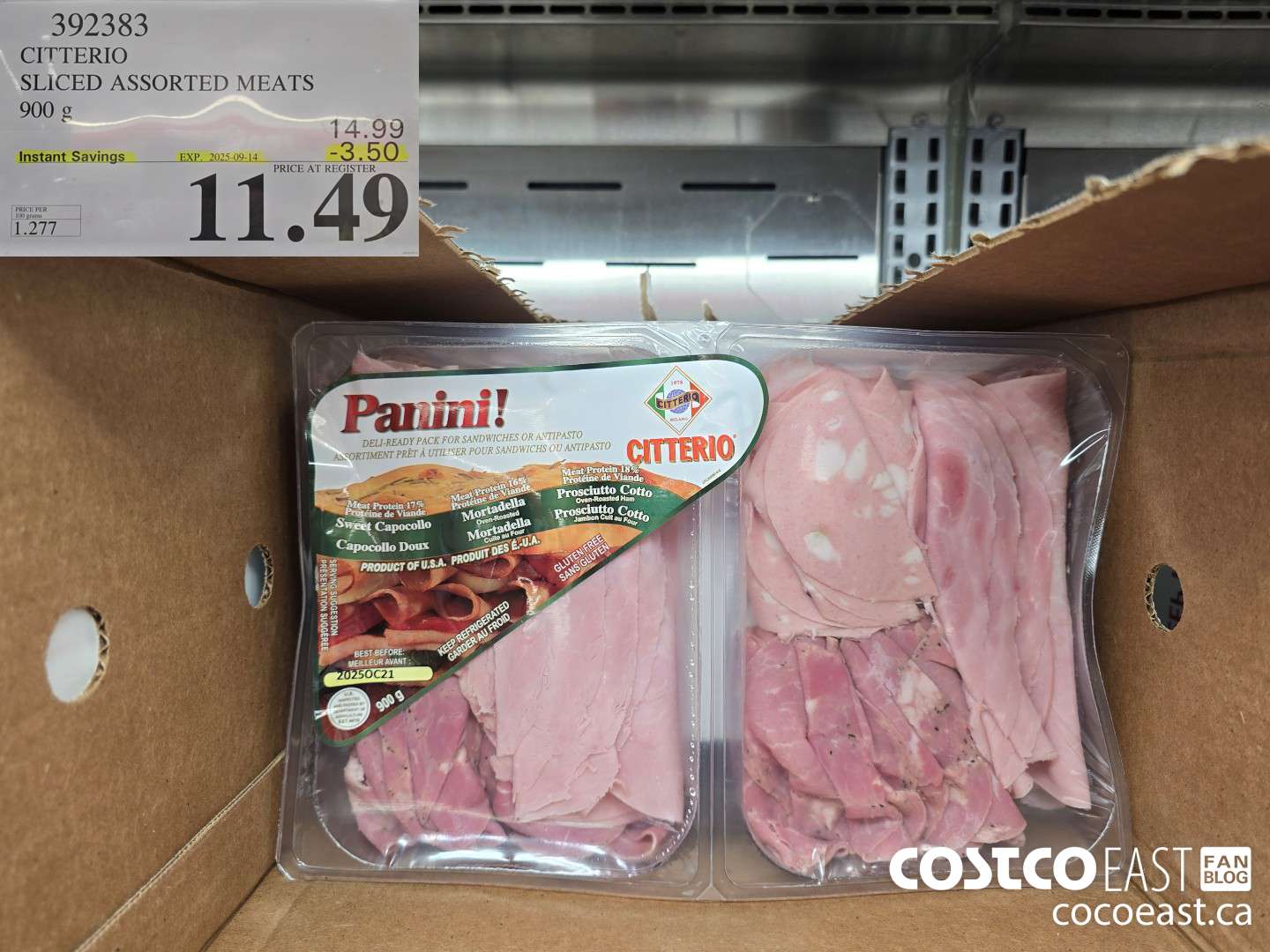 392383 CITTERIO SLICED ASSORTED MEATS 900 g ($3.50 INSTANT SAVINGS EXPIRES ON 2025-09-14) $11.49