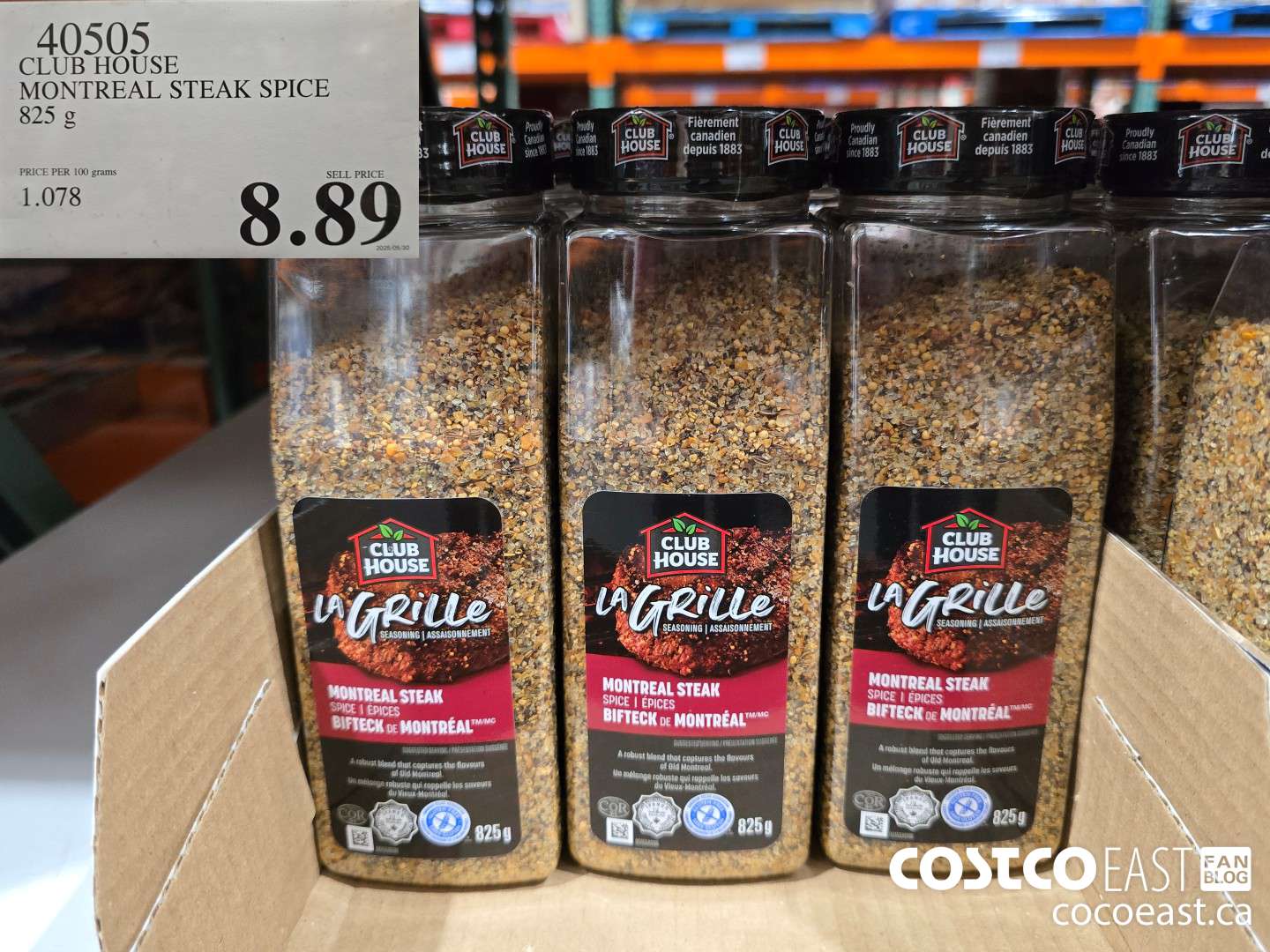 40505 CLUBHOUSE MONTREAL STEAK SPICE 825 G $8.89