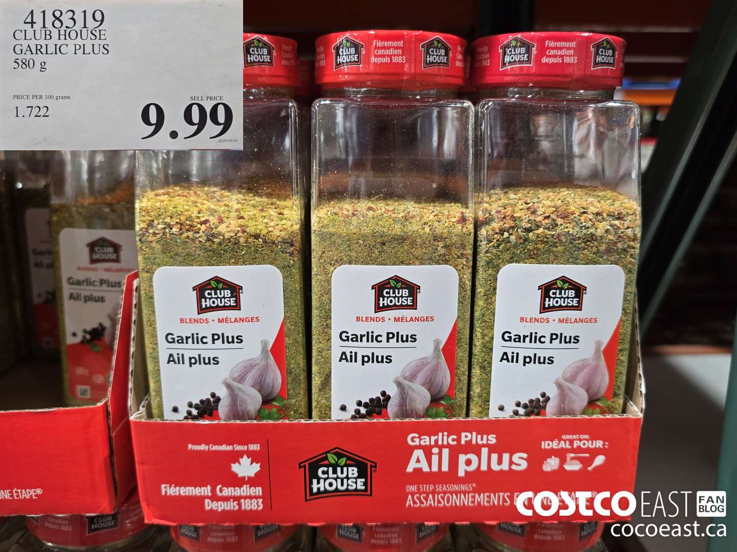 418319 CLUB HOUSE GARLIC PLUS 580 G $9.99