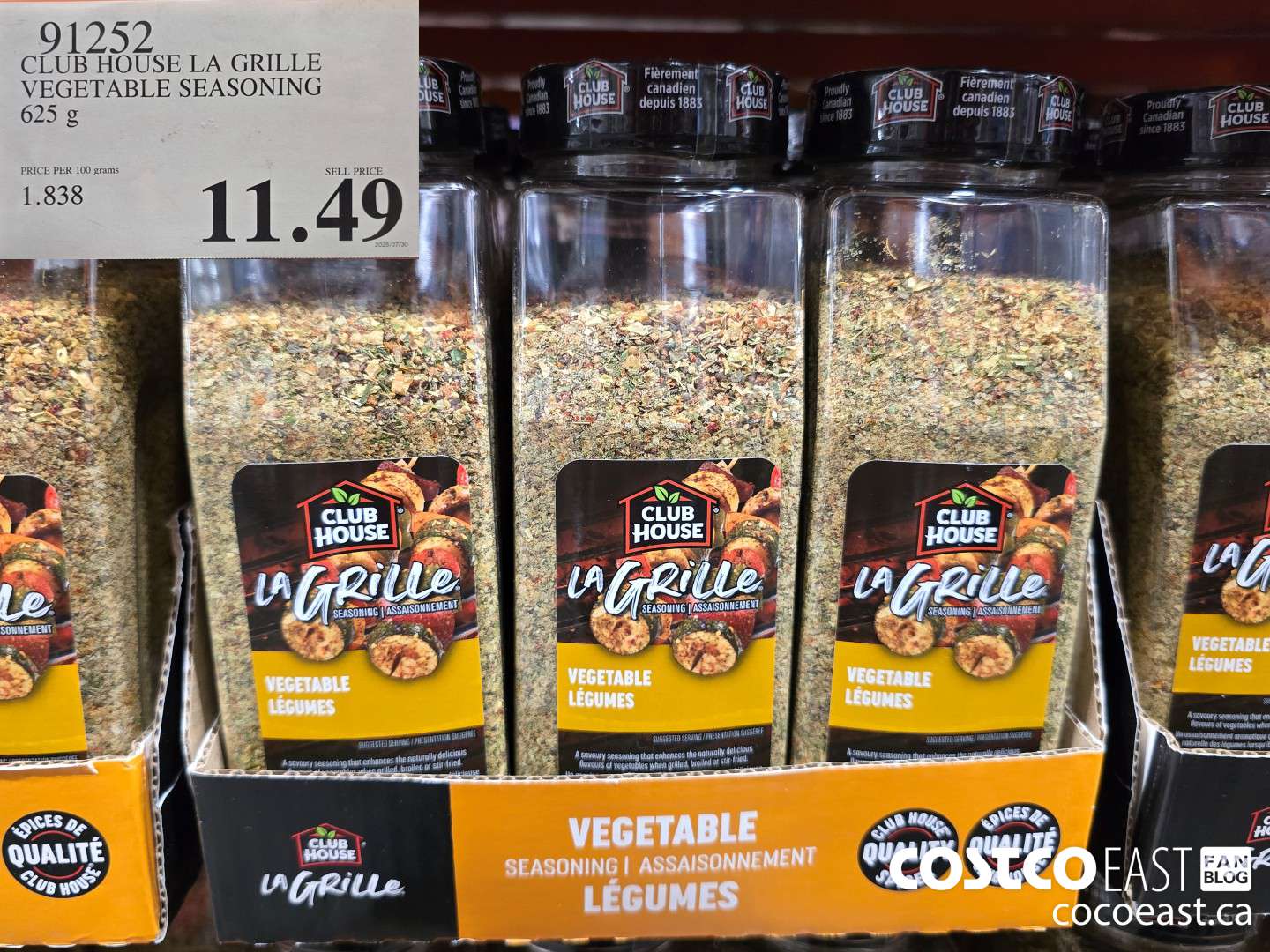 91252 CLUB HOUSE VEGETABLE SEASONING 625 g $11.49