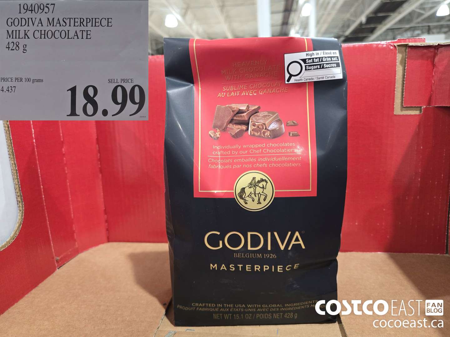 1940957 CODIVA MASTERPIECE MILK CHOCOLATE 428 g $18.99