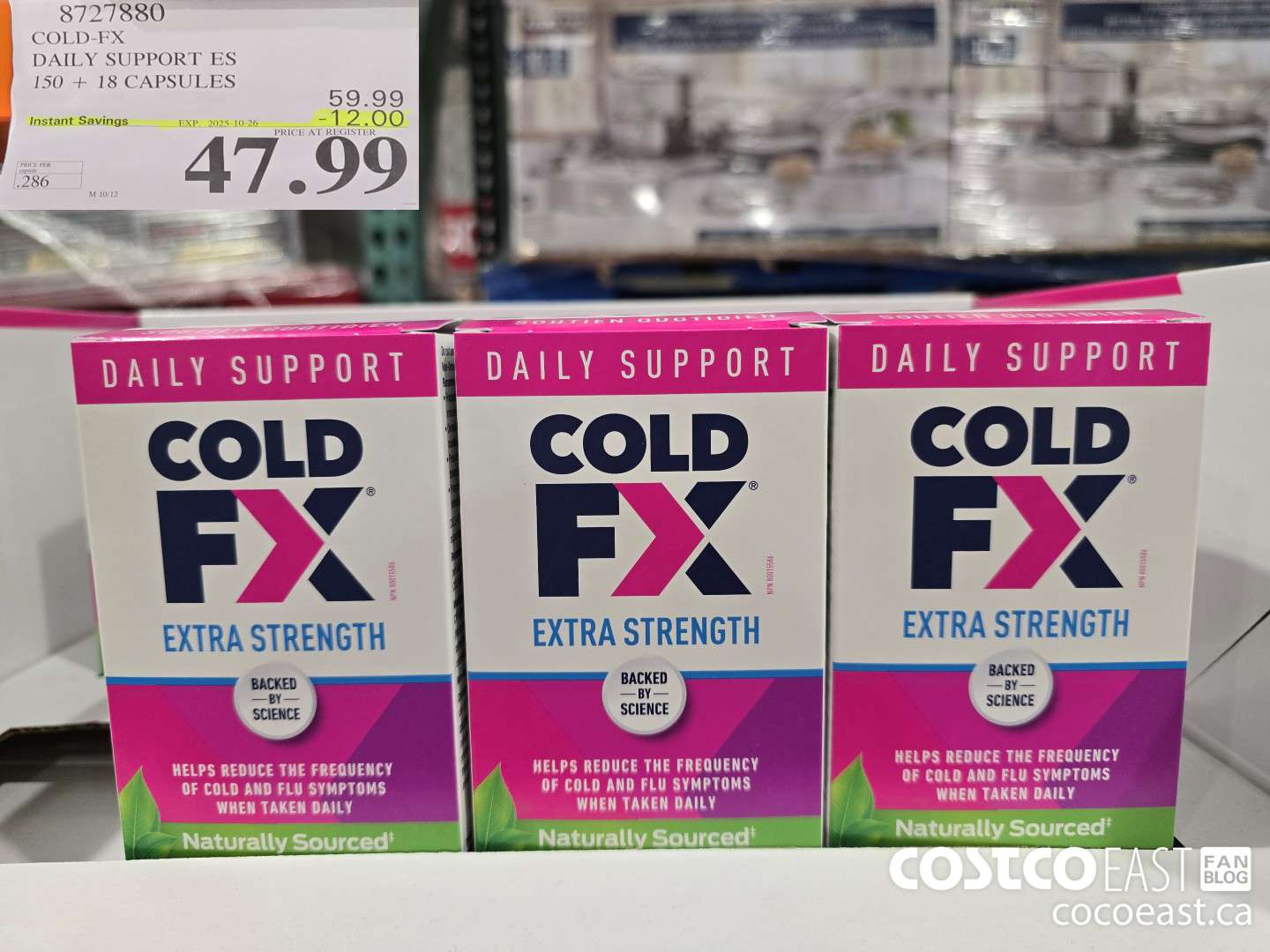 8727880 COLD-FX EXTRA STRENGTH DAILY DEFENSE 150 + 18 CAPSULES ($12.00 INSTANT SAVINGS EXPIRES ON 2025-10-26) $47.99