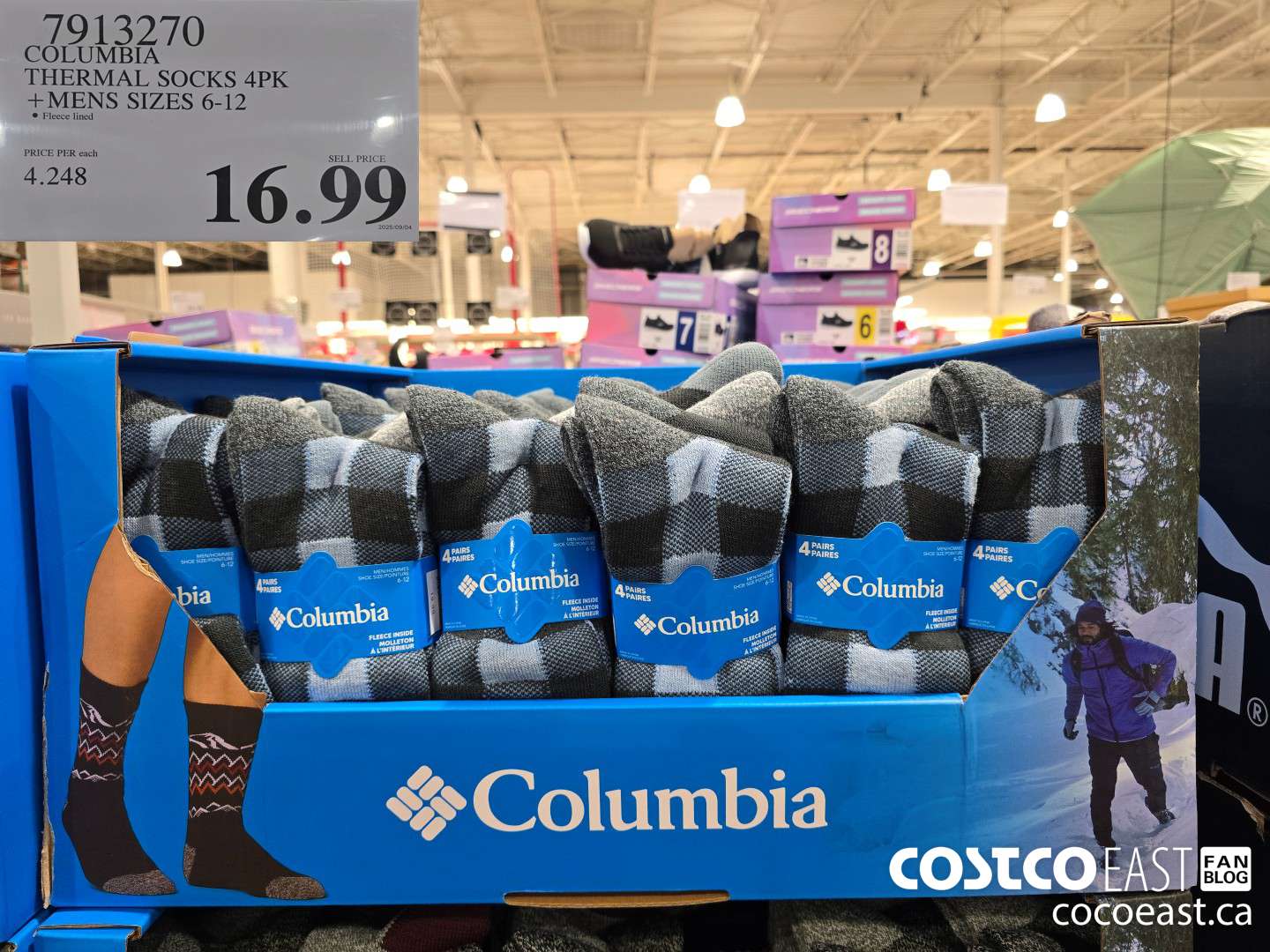 7913270 COLUMBIA THERMAL SOCKS 4PK +MENS SIZES 6-12 $16.99