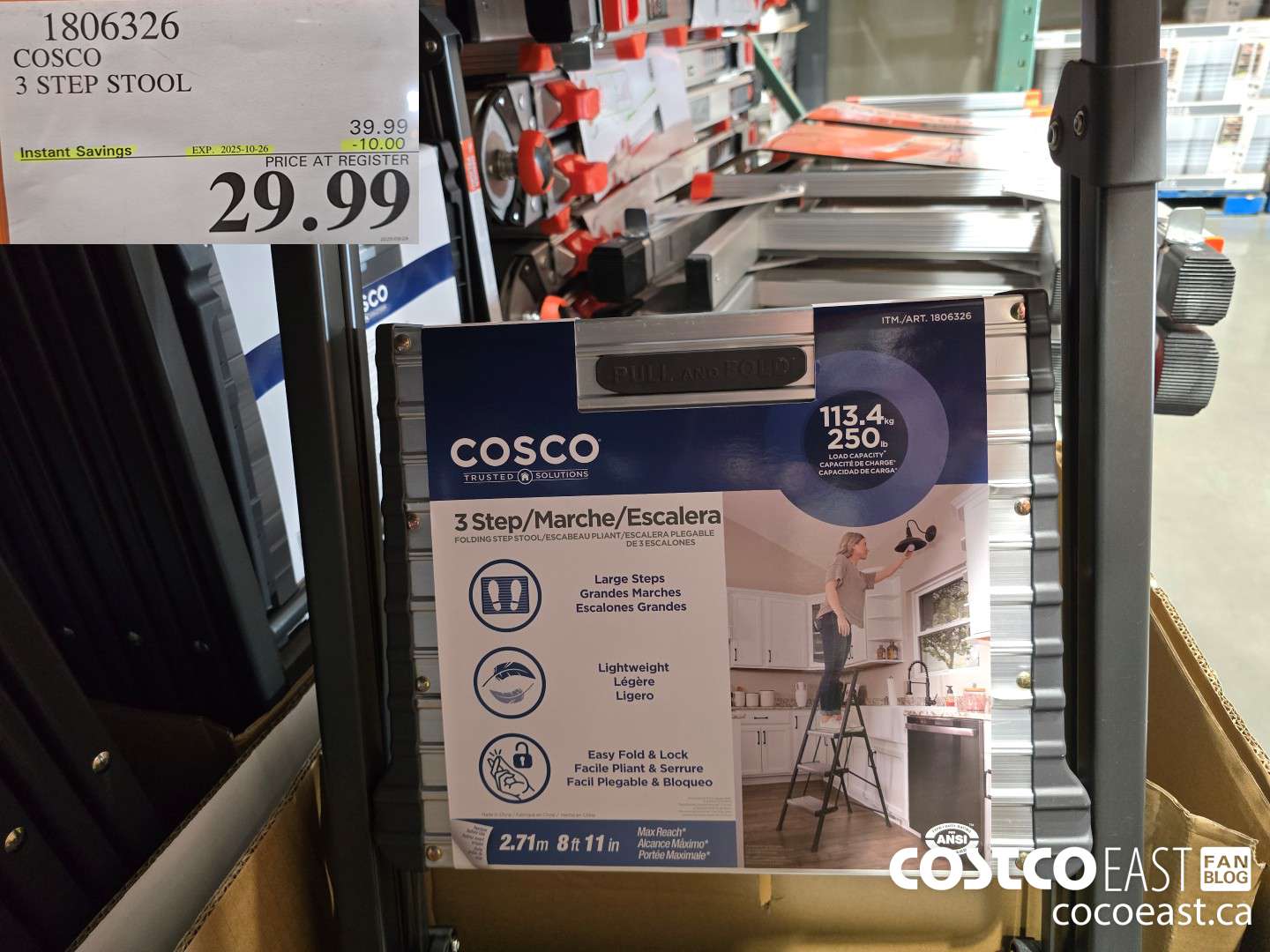 1806326 COSCO 3 STEP STOOL ($10.00 INSTANT SAVINGS EXPIRES ON 2025-10-26) $29.99