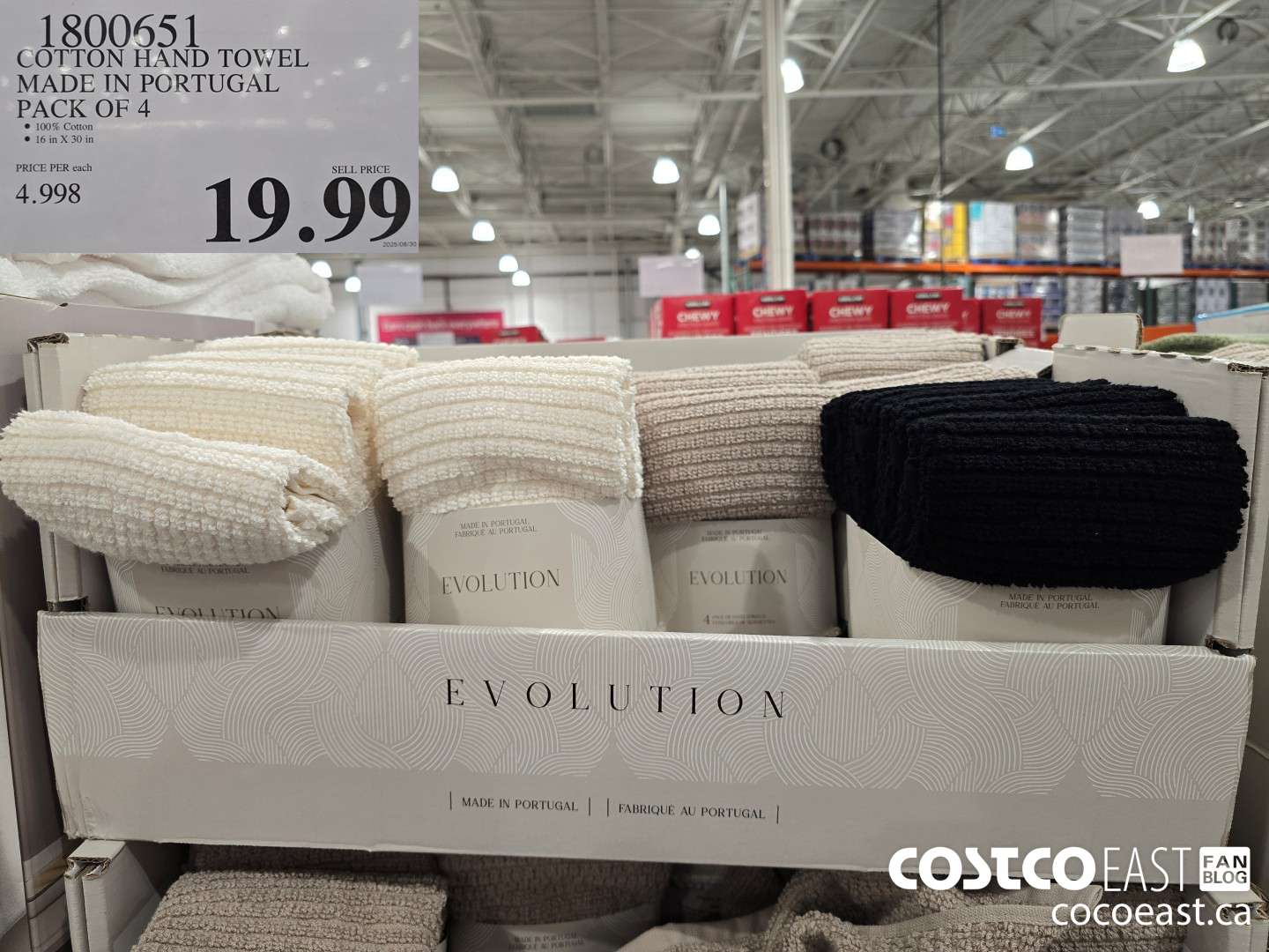 1800651 COTTON HAND TOWEL MADE IN PORTUGAL PACK OF 4 $19.99