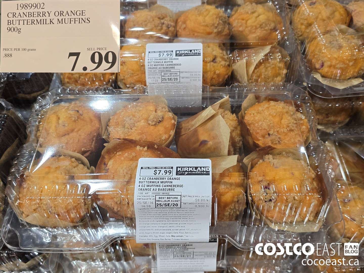 1989902 CRANBERRY ORANGE BUTTERMILK MUFFINS 900g $7.99