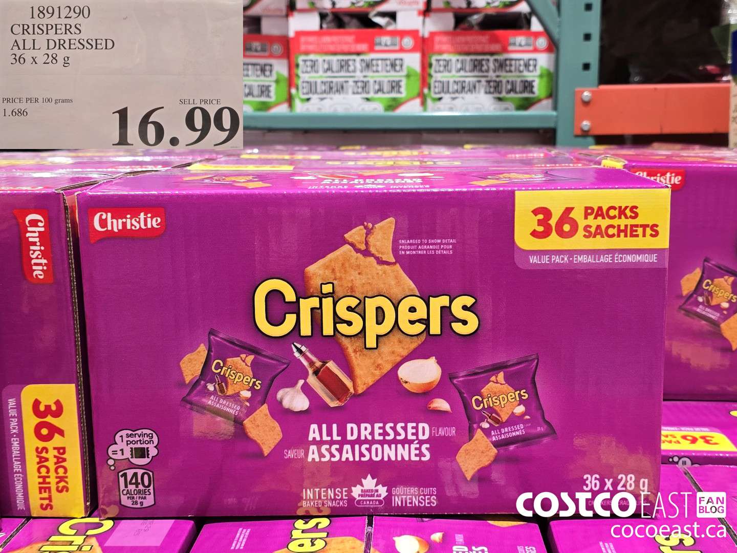 1891290 CRISPERS ALL DRESSED 36 X 28 g $16.99