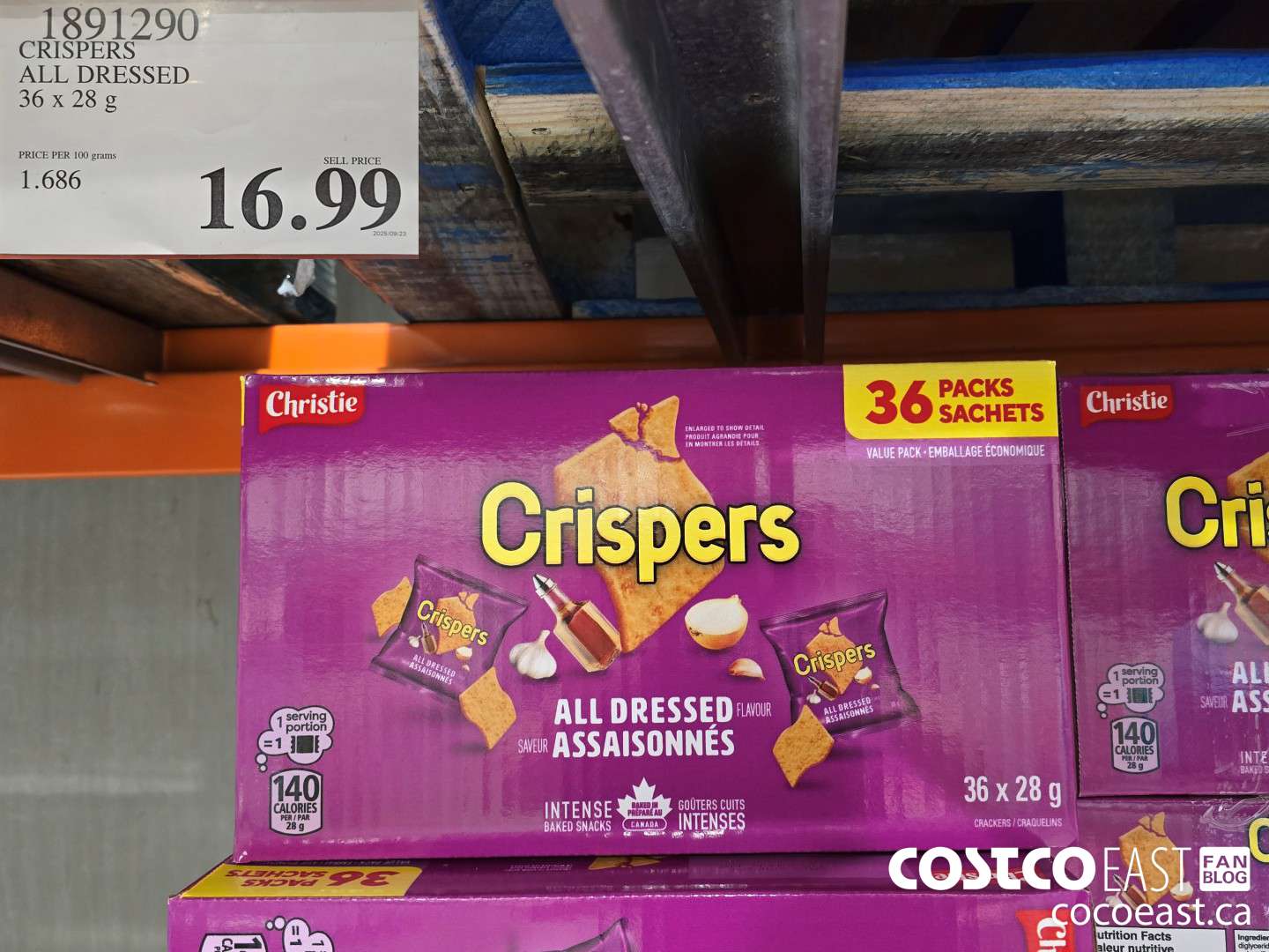 1891290 CRISPERS ALL DRESSED 36 X 28 g $16.99