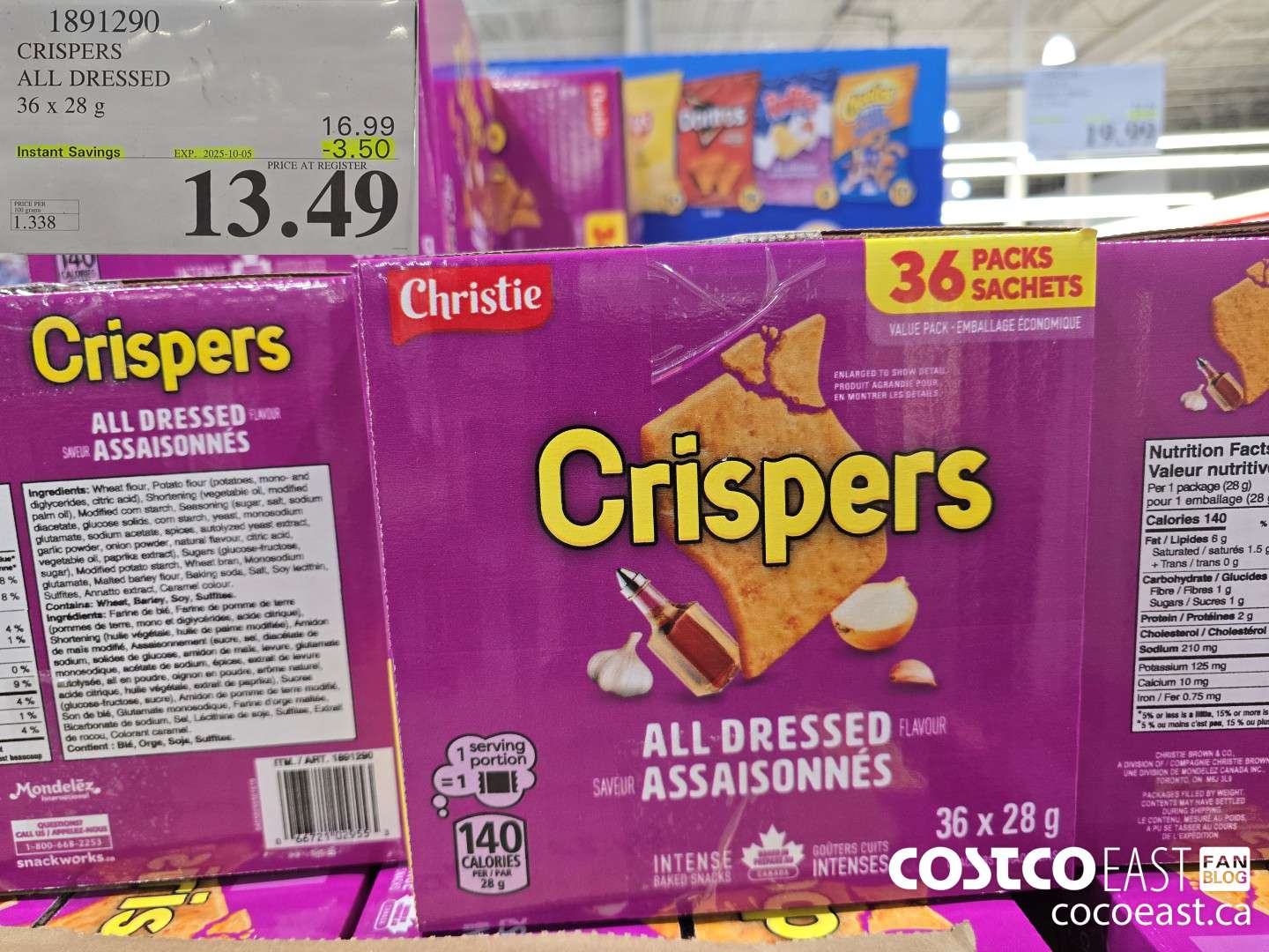 1891290 CRISPERS ALL DRESSED 36 X 28 g ($3.50 INSTANT SAVINGS EXPIRES ON 2025-10-05) $13.49
