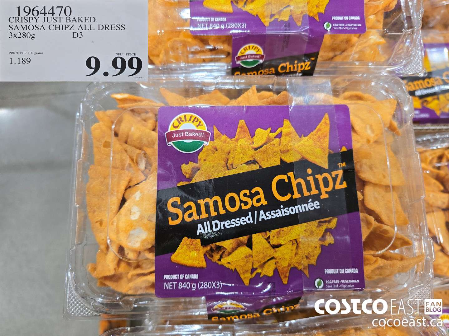1964470 CRISPY JUST BAKED SAMOSA CHIPZ ALL DRESS 3x280g $9.99