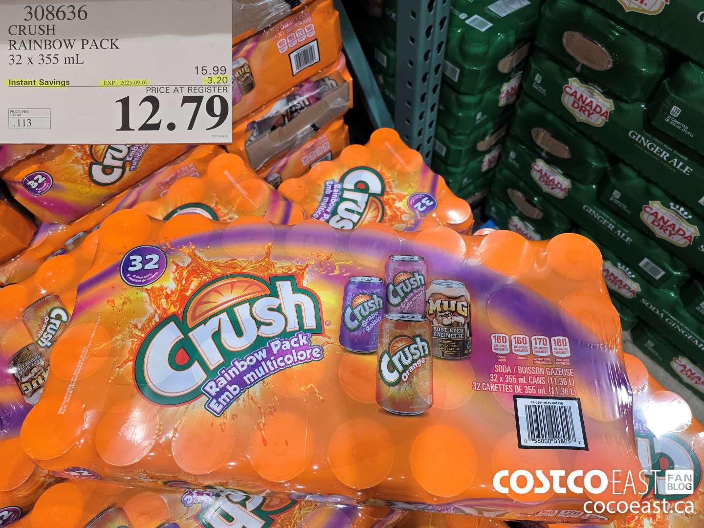 308636 CRUSH RAINBOW PACK 32 X 355 ML ($3.20 INSTANT SAVINGS EXPIRES ON 2025-09-07) $12.79