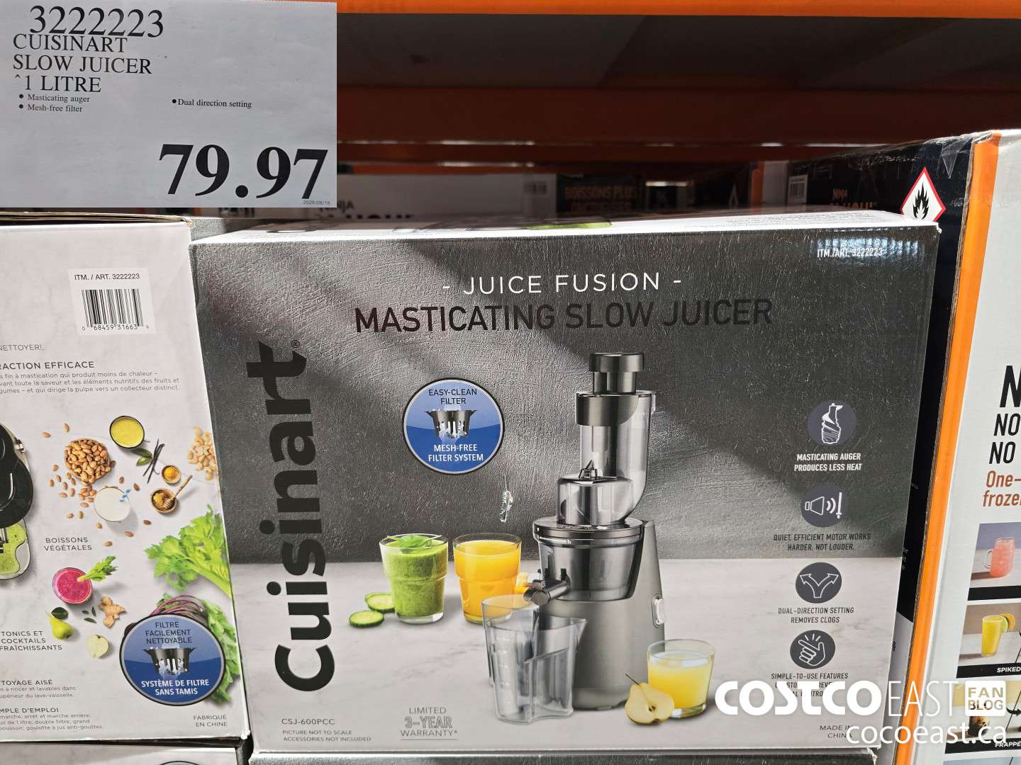 3222223 CUISINART SLOW JUICER 1 LITRE $79.97