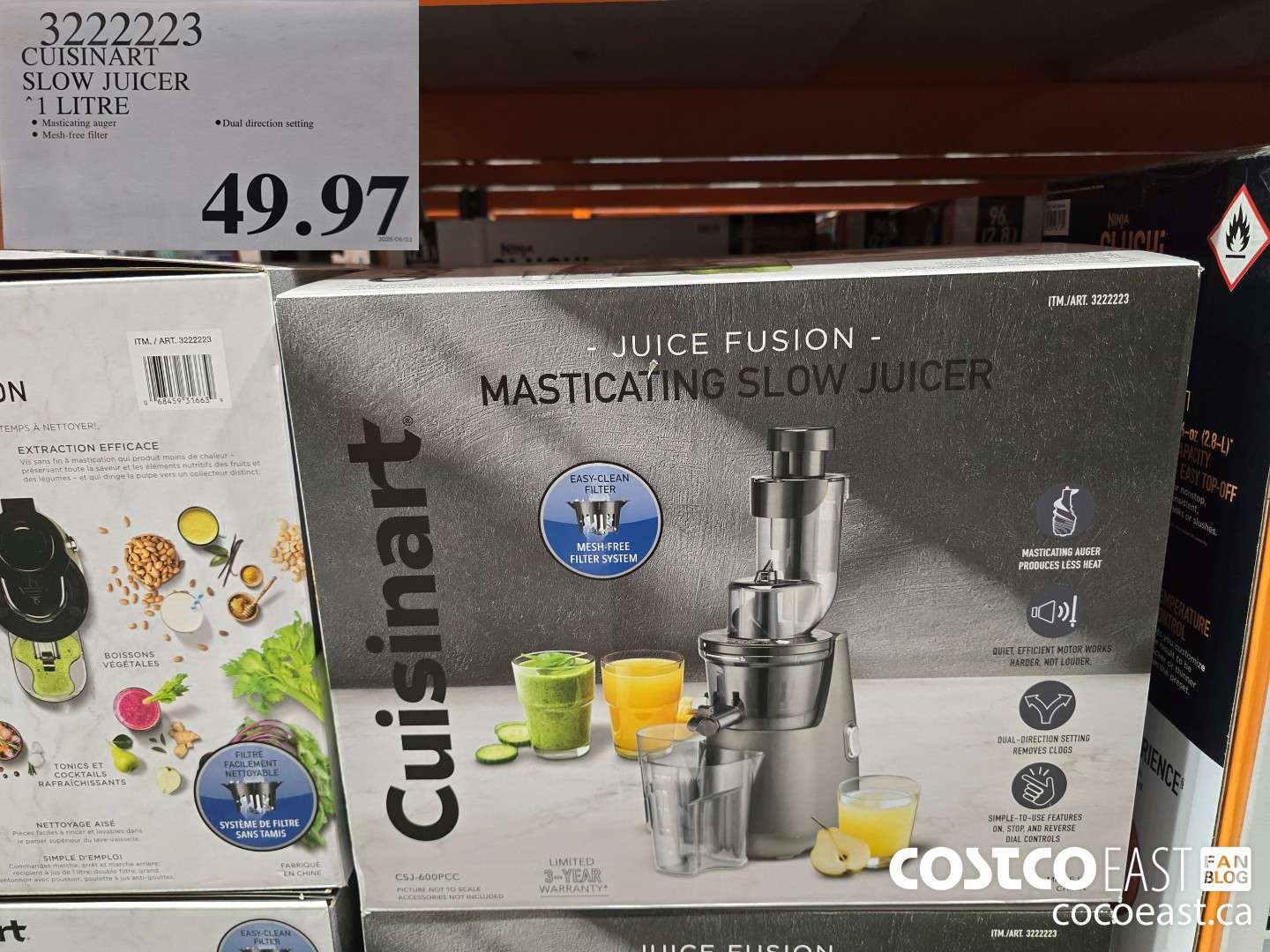 3222223 CUISINART SLOW JUICER 1 LITRE $49.97