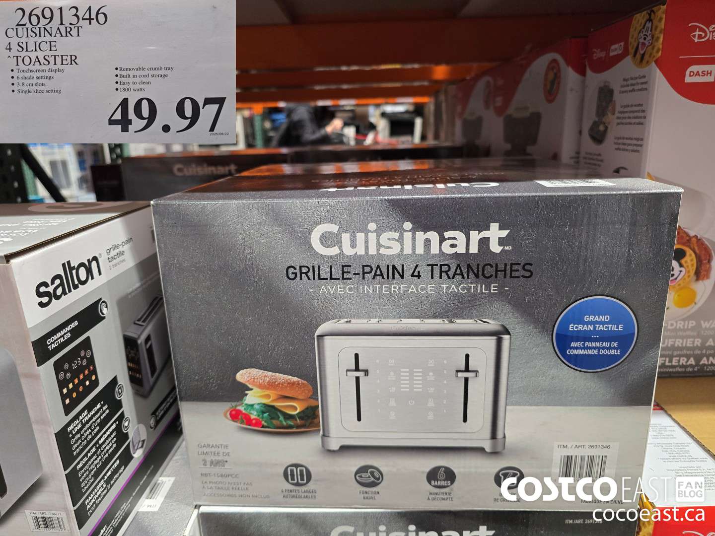 2691346 CUISINART 4 SLICE TOASTER $49.97
