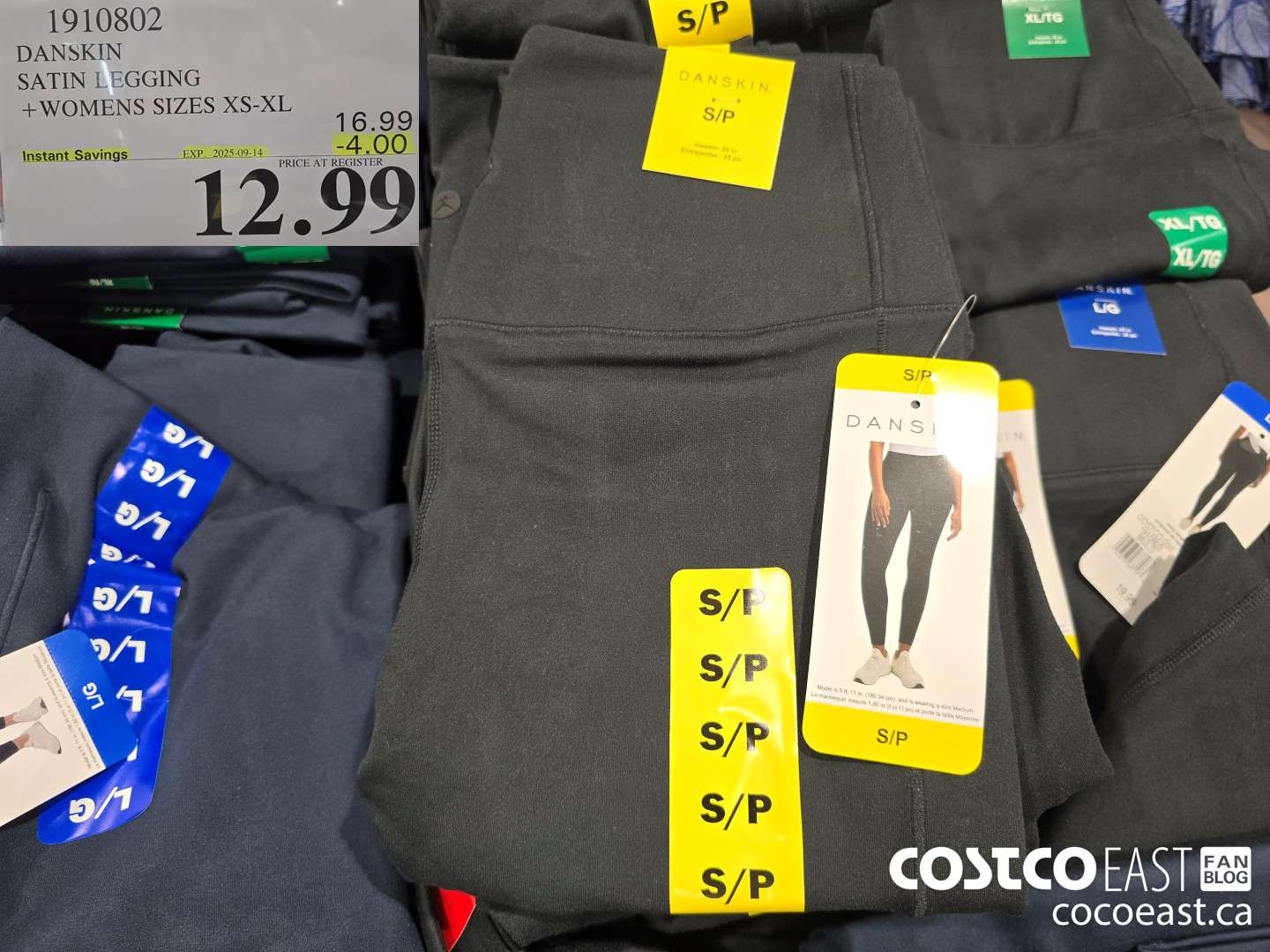 1910802 DANSKIN SATIN LEGGING +WOMENS SIZES XS-XL ($4.00 INSTANT SAVINGS EXPIRES ON 2025-09-14) $12.99