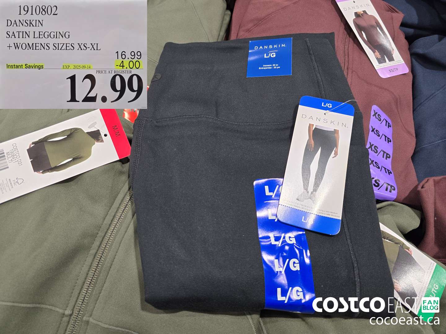 1910802 DANSKIN SATIN LEGGING +WOMENS SIZES XS-XL ($4.00 INSTANT SAVINGS EXPIRES ON 2025-09-14) $12.99