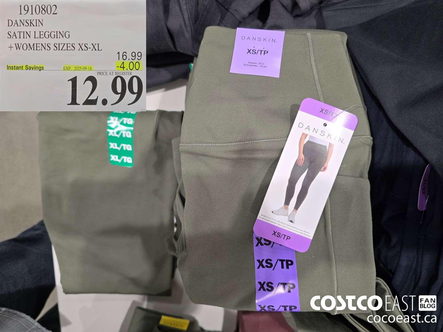 1910802 DANSKIN SATIN LEGGING +WOMENS SIZES XS-XL ($4.00 INSTANT SAVINGS EXPIRES ON 2025-09-14) $12.99