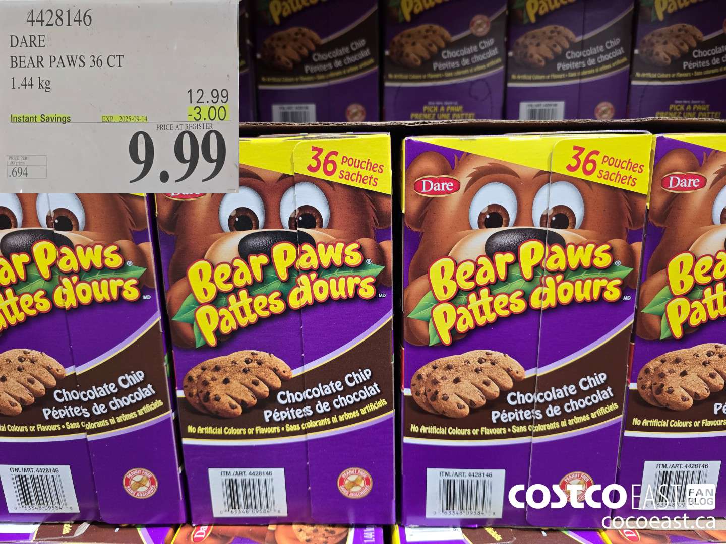 4478146 DARE BEAR PAWS 36 CT 1.44 KG ($3.00 INSTANT SAVINGS EXPIRES ON 2025-09-14) $9.99