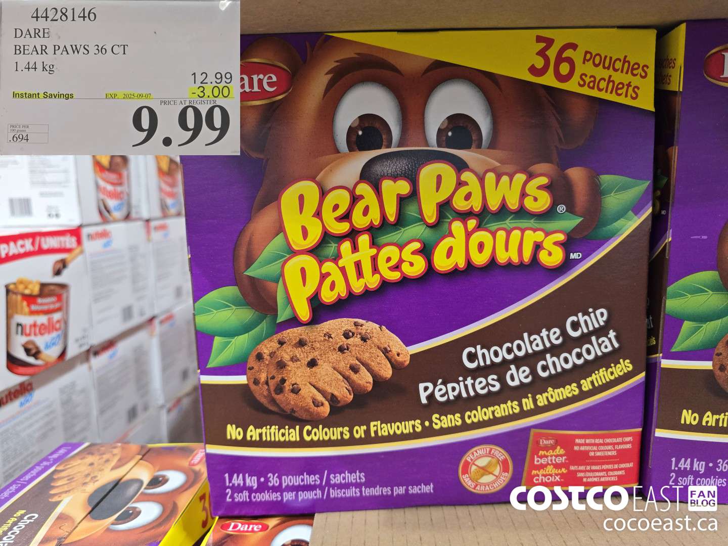 4428146 DARE BEAR PAWS CHOCOLATE 36CT 1.44 KG ($3.00 INSTANT SAVINGS EXPIRES ON 2025-09-07) $9.99