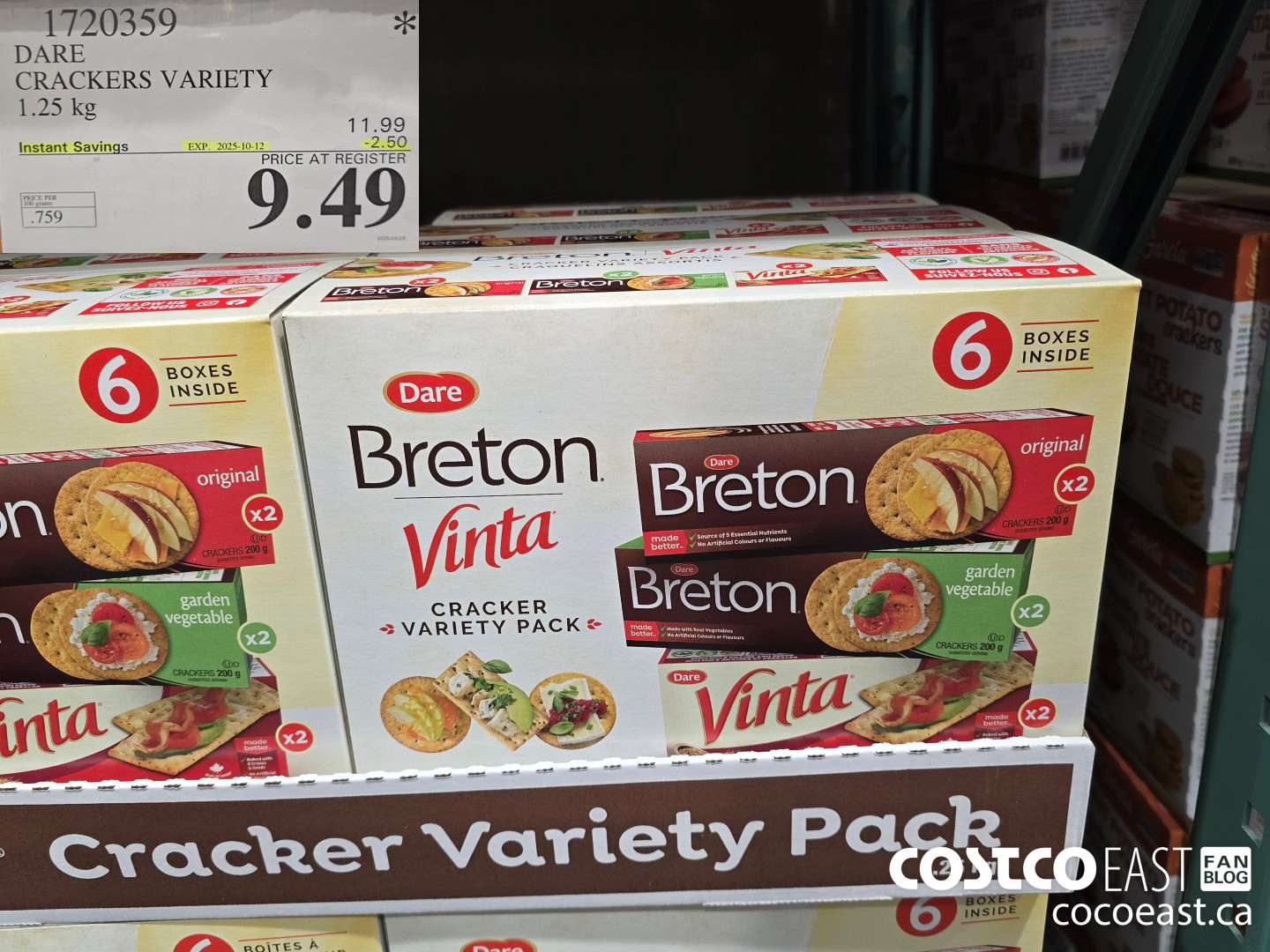 1720359 DARE CRACKER VARIETY PACK 1.25 kg ($2.50 INSTANT SAVINGS EXPIRES ON 2025-10-12) $9.49