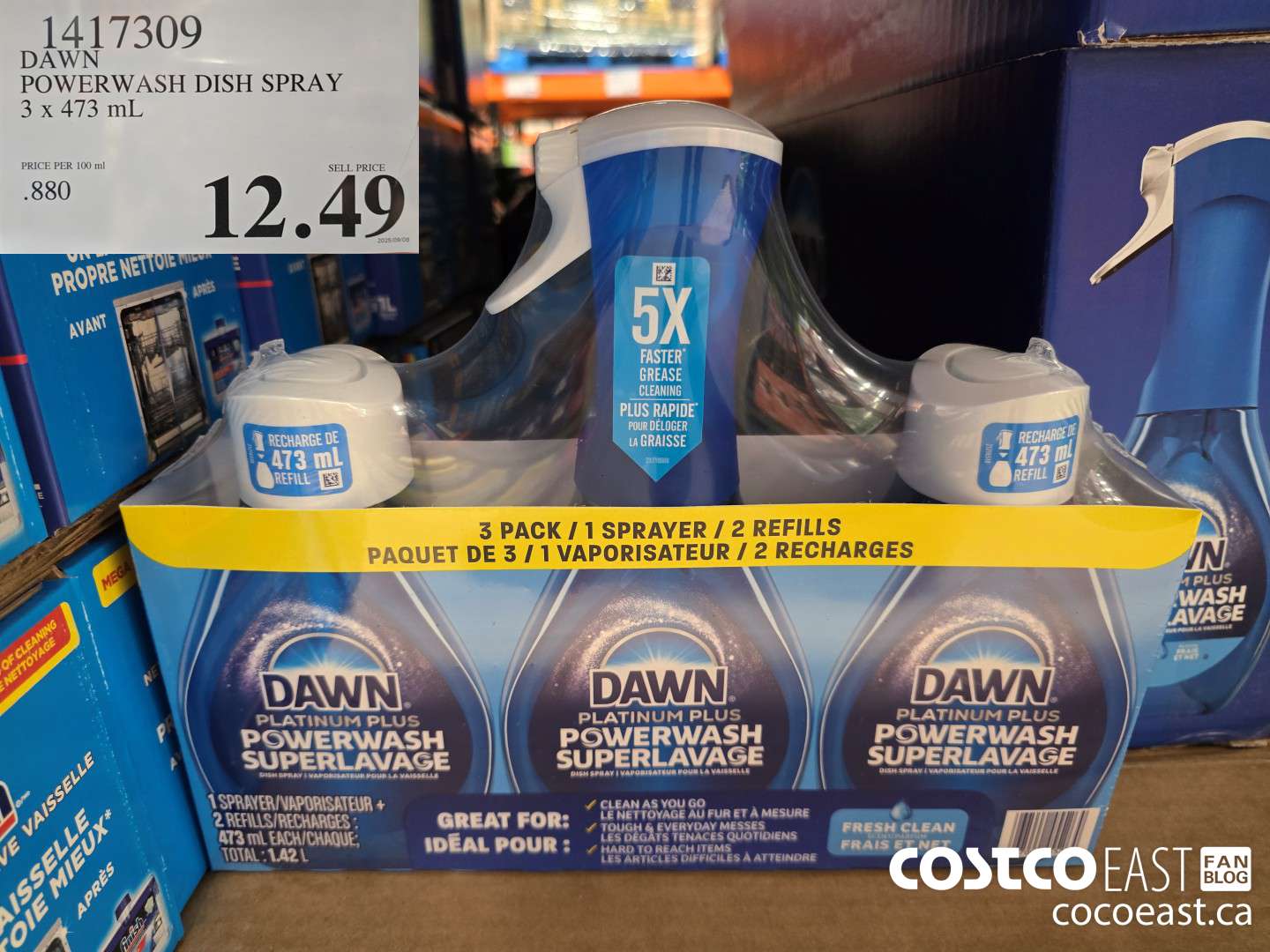 1417309 DAWN POWERWASH DISH SPRAY 3 X 473 mL $12.49