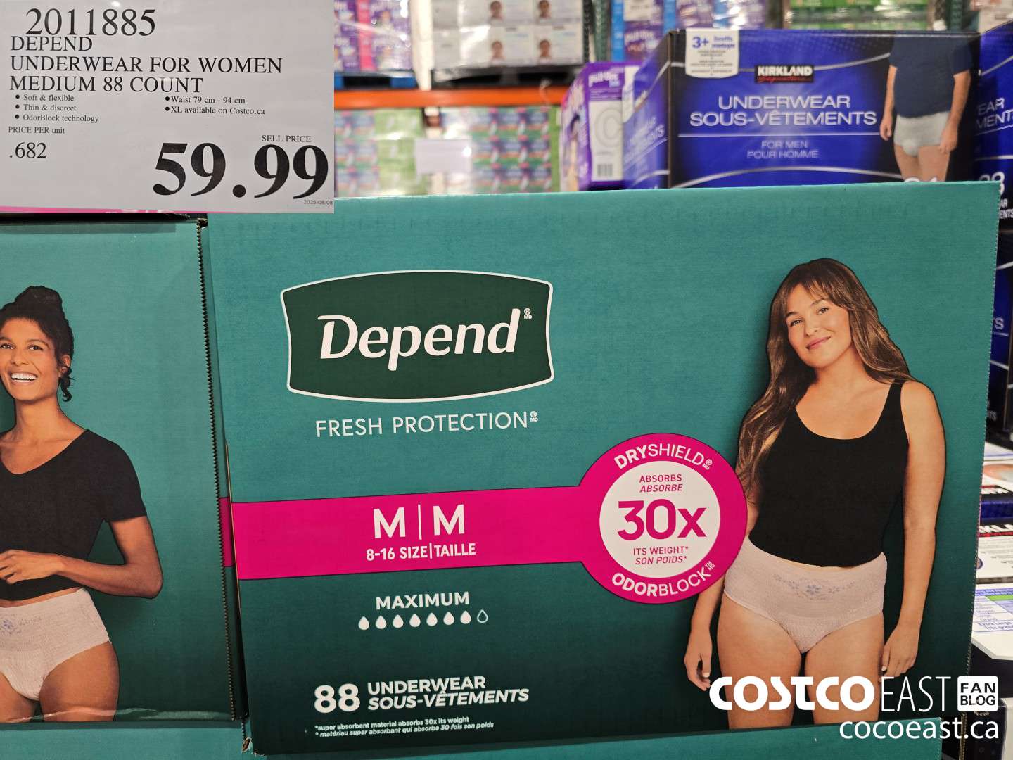 2011885 DEPEND UNDERWEAR FOR WOMEN MEDIUM 88 COUNT $59.99