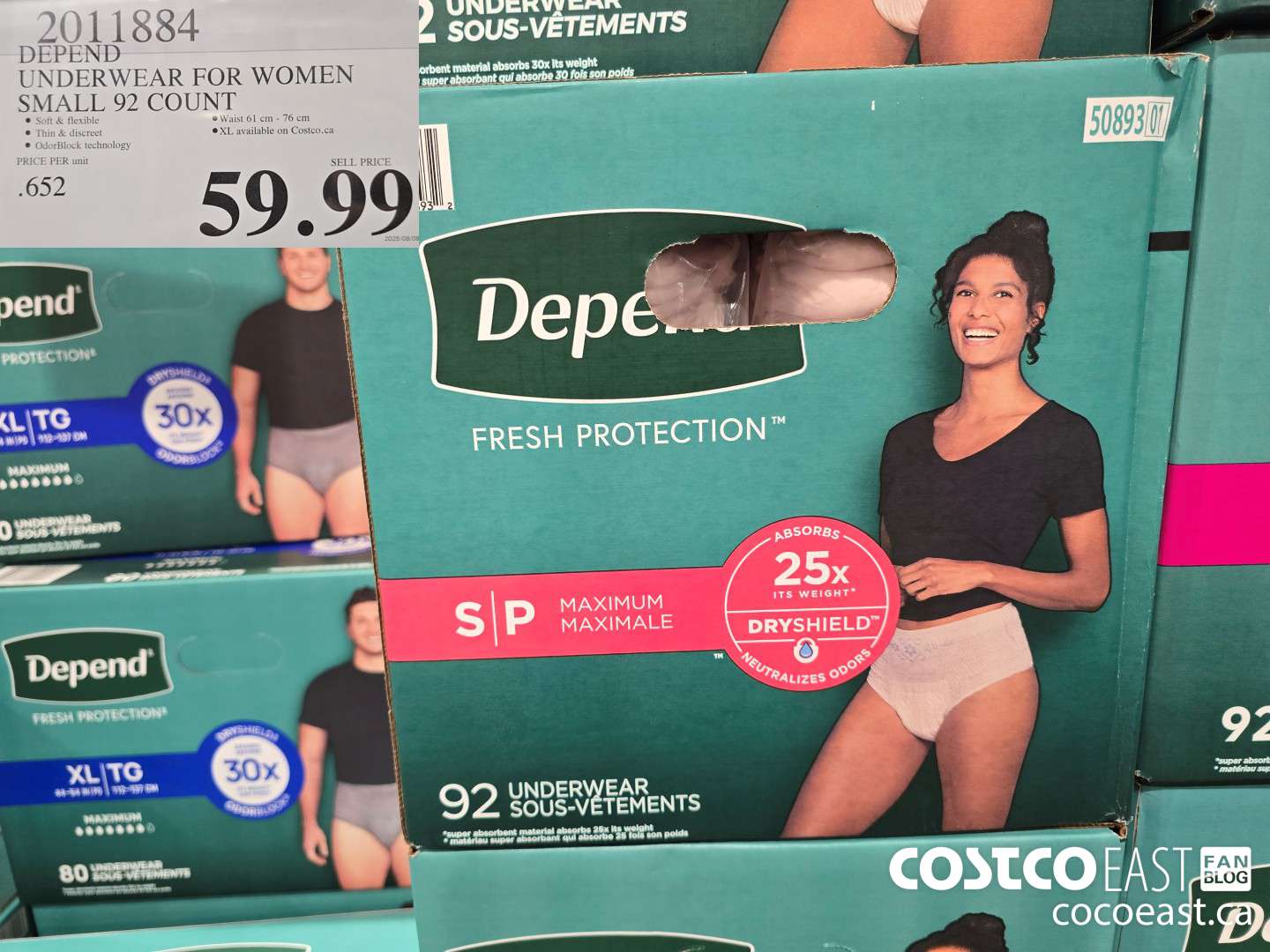 2011884 DEPEND UNDERWEAR FOR WOMEN SMALL 92 COUNT $59.99
