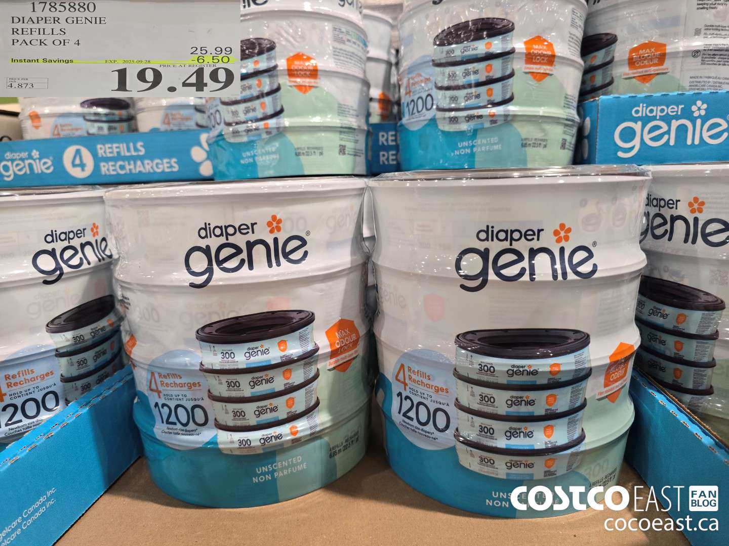 1785880 DIAPER GENIE REFILLS PACK OF 4 ($6.50 INSTANT SAVINGS EXPIRES ON 2025-09-28) $19.49