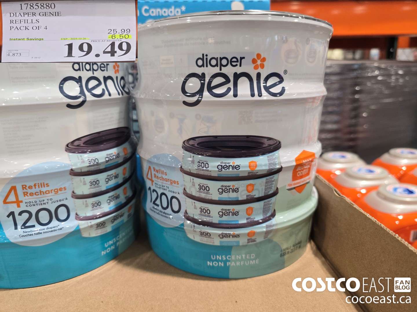 1785880 DIAPER GENIE REFILLS PACK OF 4 ($6.50 INSTANT SAVINGS EXPIRES ON 2025-10-26) $19.49