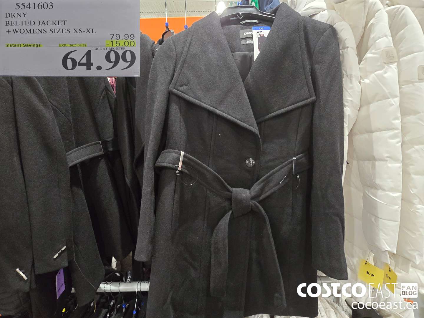 5541603 DKNY BELTED JACKET +WOMENS SIZES XS-XL ($15.00 INSTANT SAVINGS EXPIRES ON 2025-09-28) $64.99