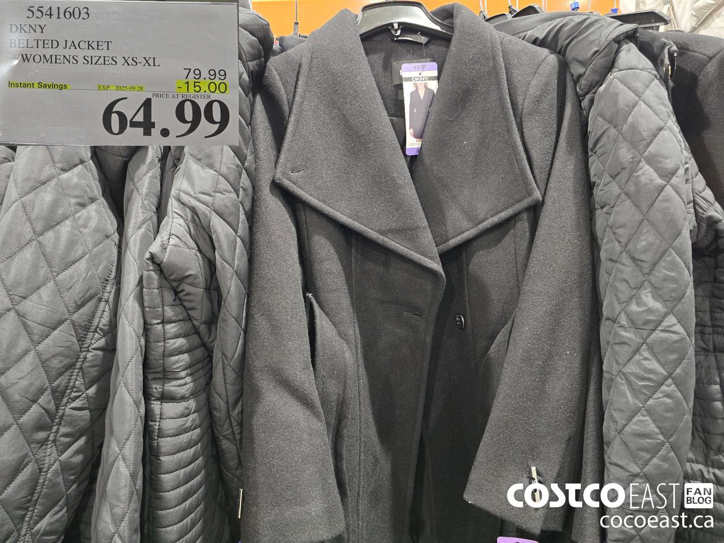 5541603 DKNY BELTED JACKET +WOMENS SIZES XS-XL ($15.00 INSTANT SAVINGS EXPIRES ON 2025-09-28) $64.99