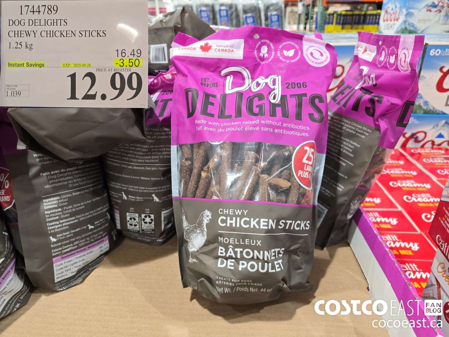 1744789 DOG DELIGHTS CHEWY CHICKEN STICKS 1.25 KG ($3.50 INSTANT SAVINGS EXPIRES ON 2025-09-28) $12.99