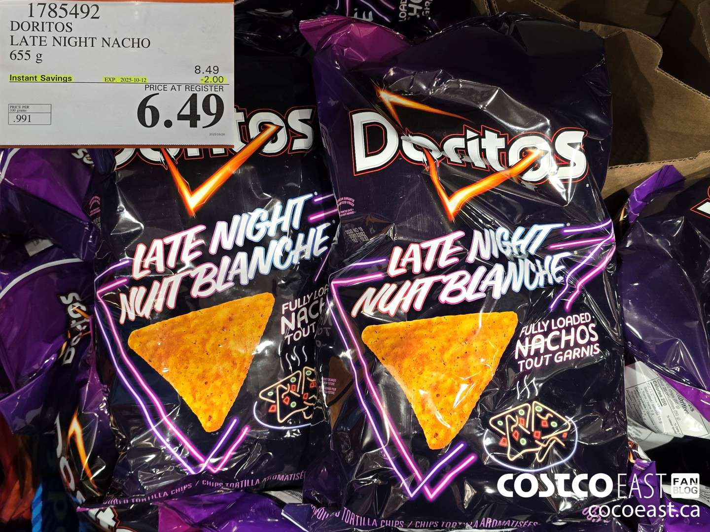1785492 DORITOS LATE NIGHT NACHO 655 G ($2.00 INSTANT SAVINGS EXPIRES ON 2025-10-12) $6.49