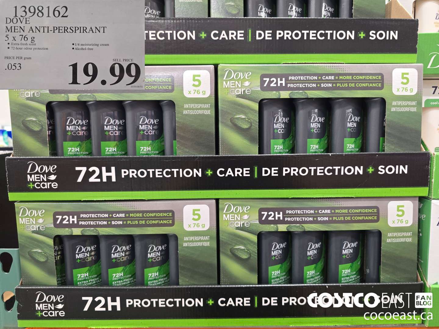 1398162 DOVE MEN ANTI-PERSPIRANT 5 x 76 g $19.99