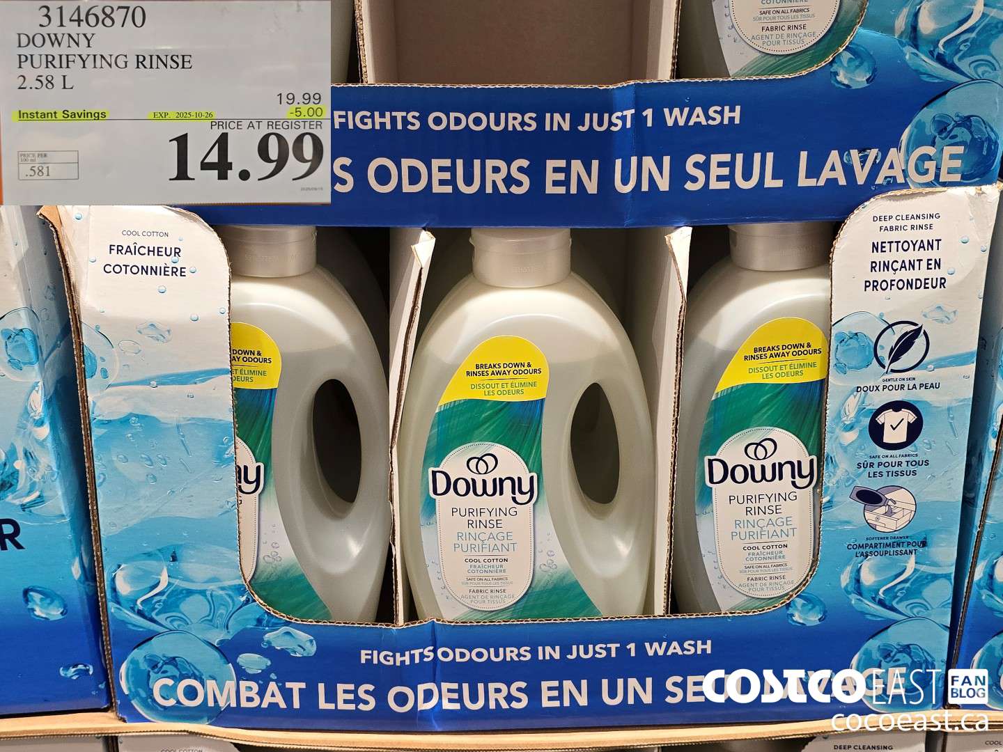 3146870 DOWNY PURIFYING RINSE 2.58 L ($5.00 INSTANT SAVINGS EXPIRES ON 2025-10-26) $14.99