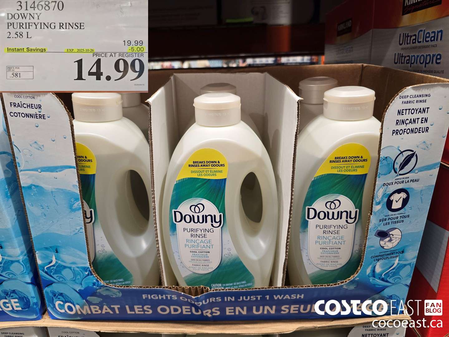 3146870 DOWNY PURIFYING RINSE 2.58 L ($5.00 INSTANT SAVINGS EXPIRES ON 2025-10-26) $14.99