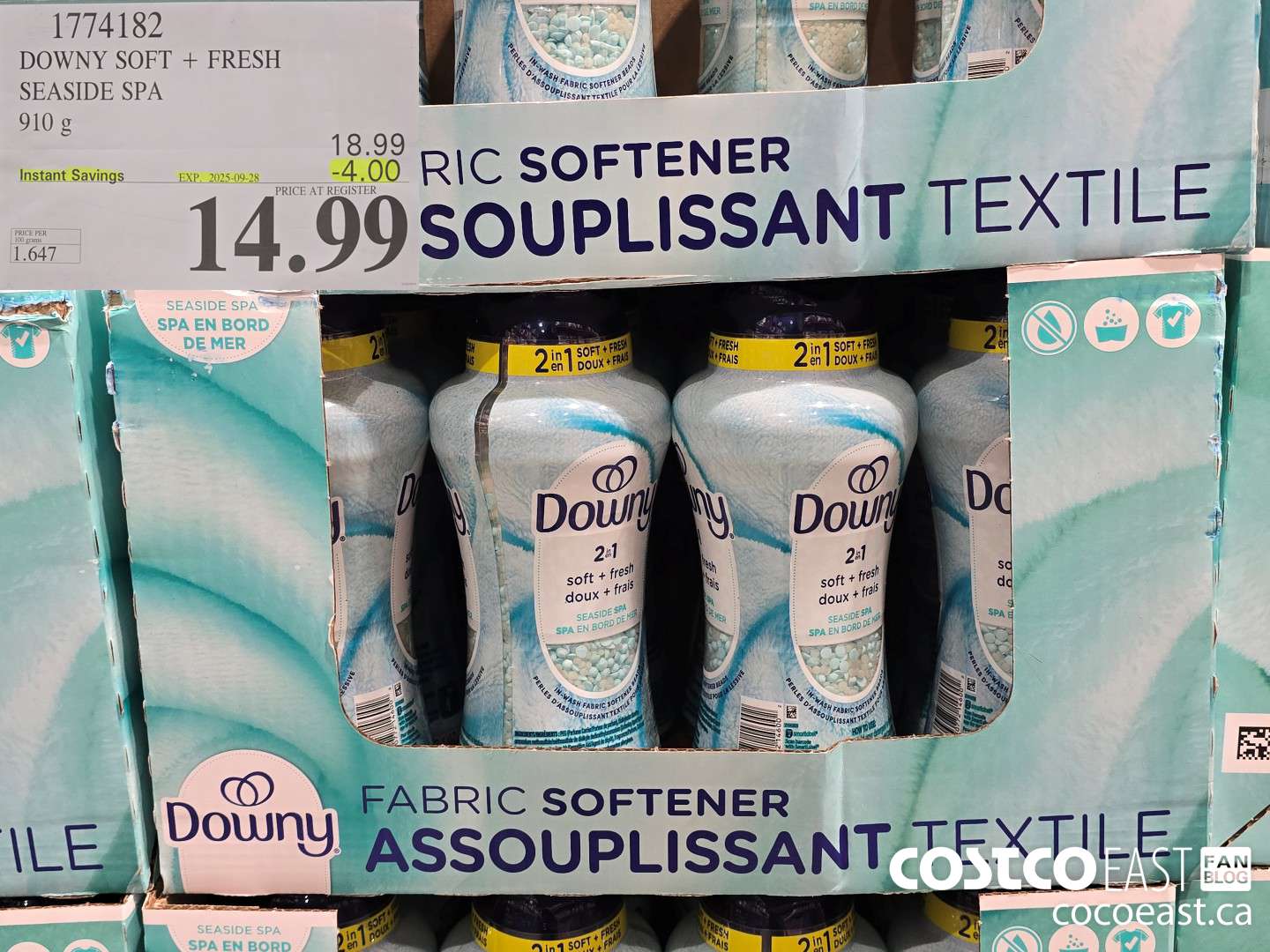 1774182 DOWNY SOFT + FRESH SEASIDE SPA 910 G ($4.00 INSTANT SAVINGS EXPIRES ON 2025-09-28) $14.99