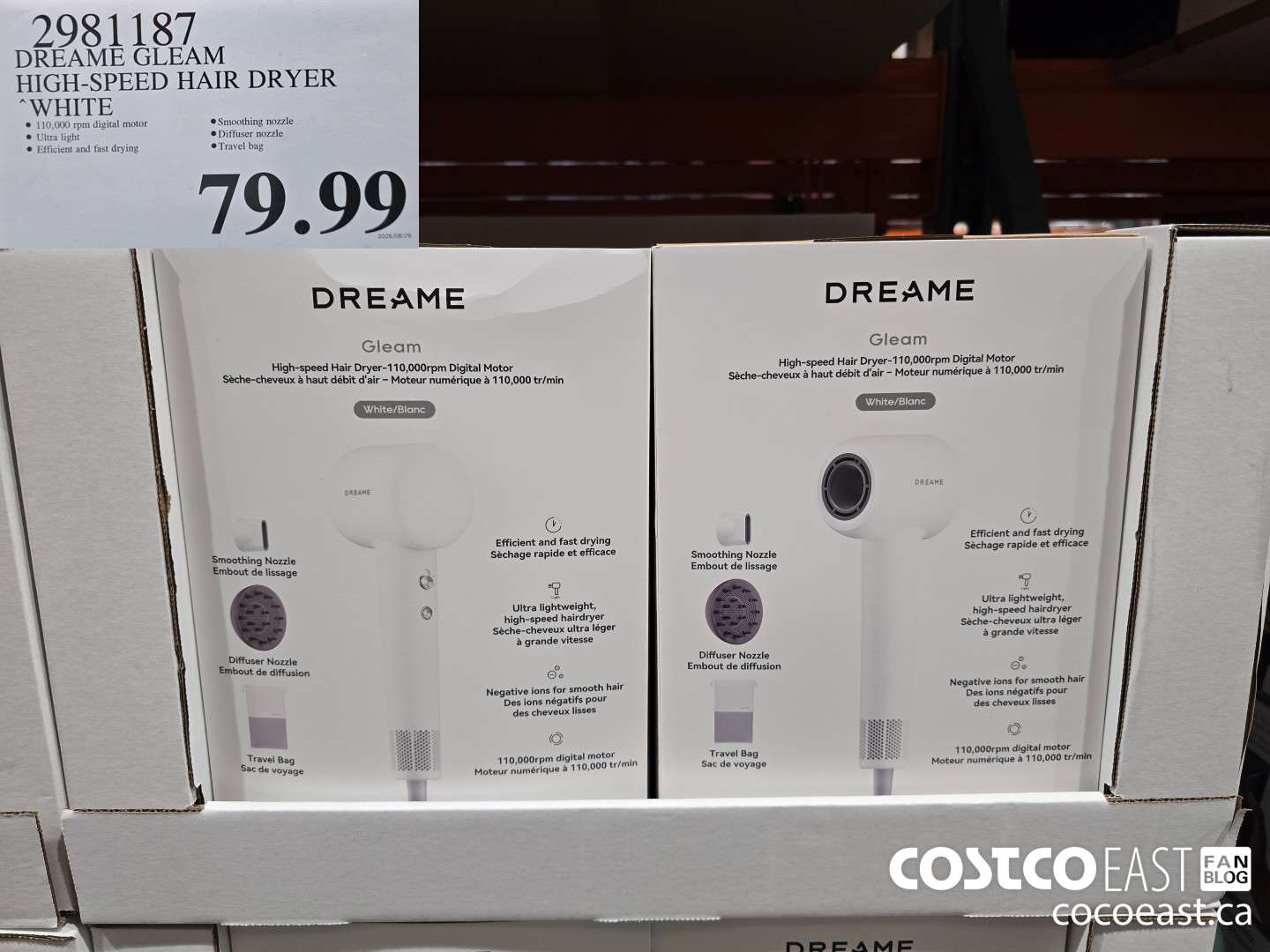 9811387 DREAME GLEAM HIGH-SPEED HAIR DRYER “WHITE $79.99