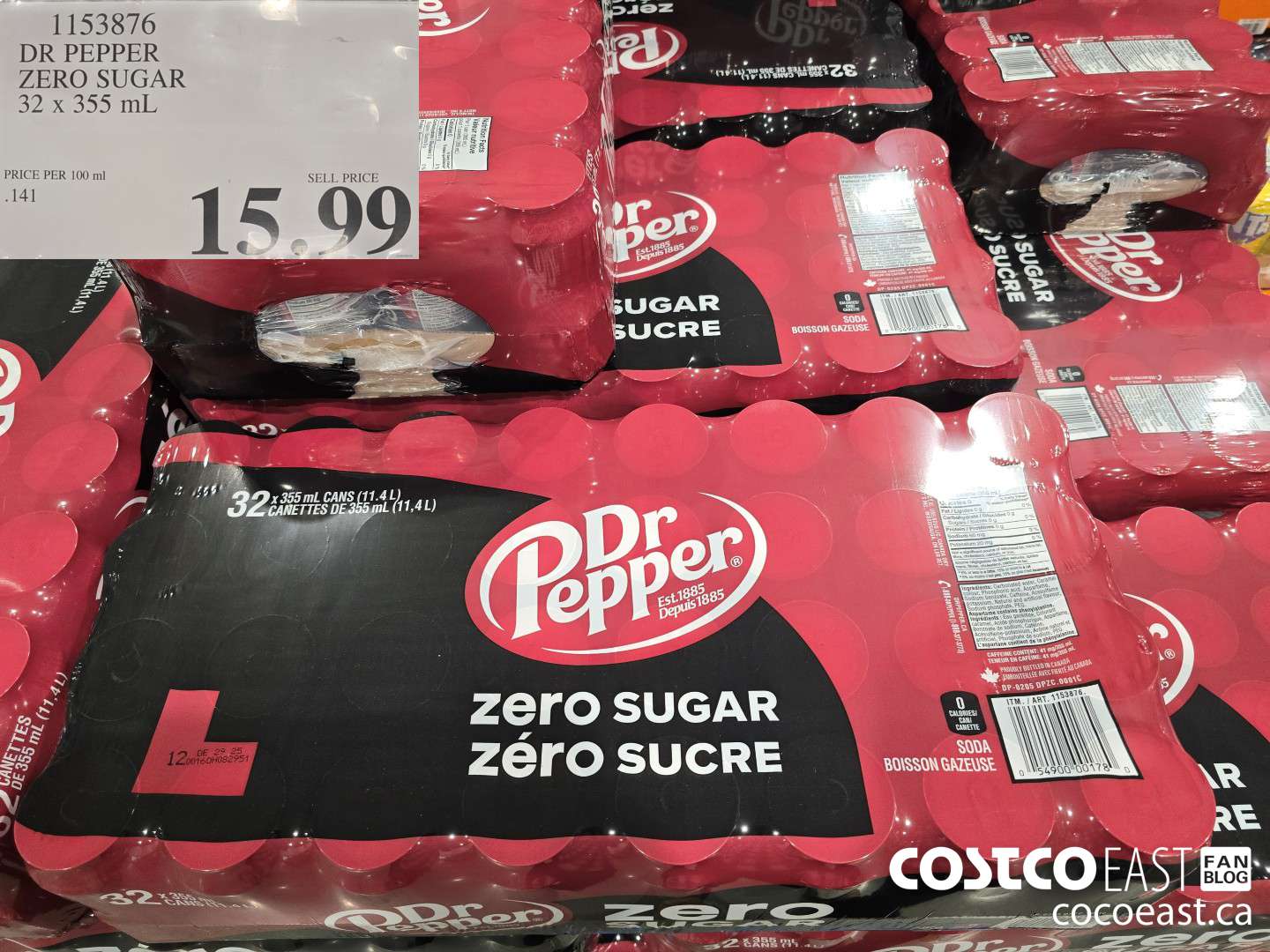 1153876 DR PEPPER ZERO SUGAR 32 x 355 ML $15.99