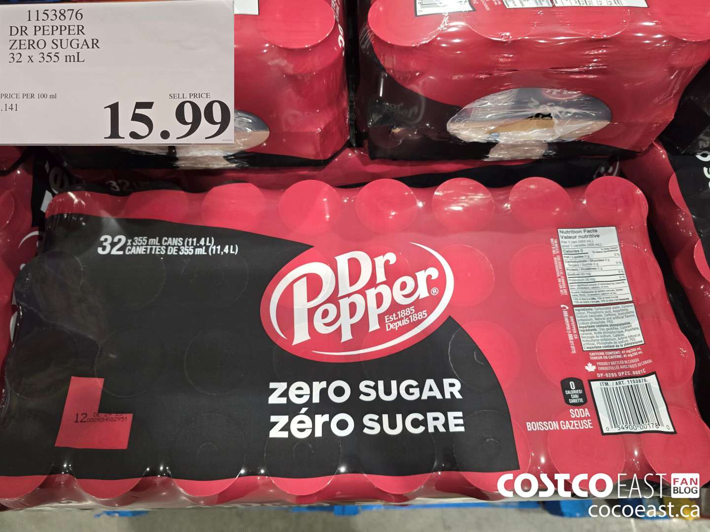 1153876 DR PEPPER ZERO SUGAR 32 x 355 ML $15.99