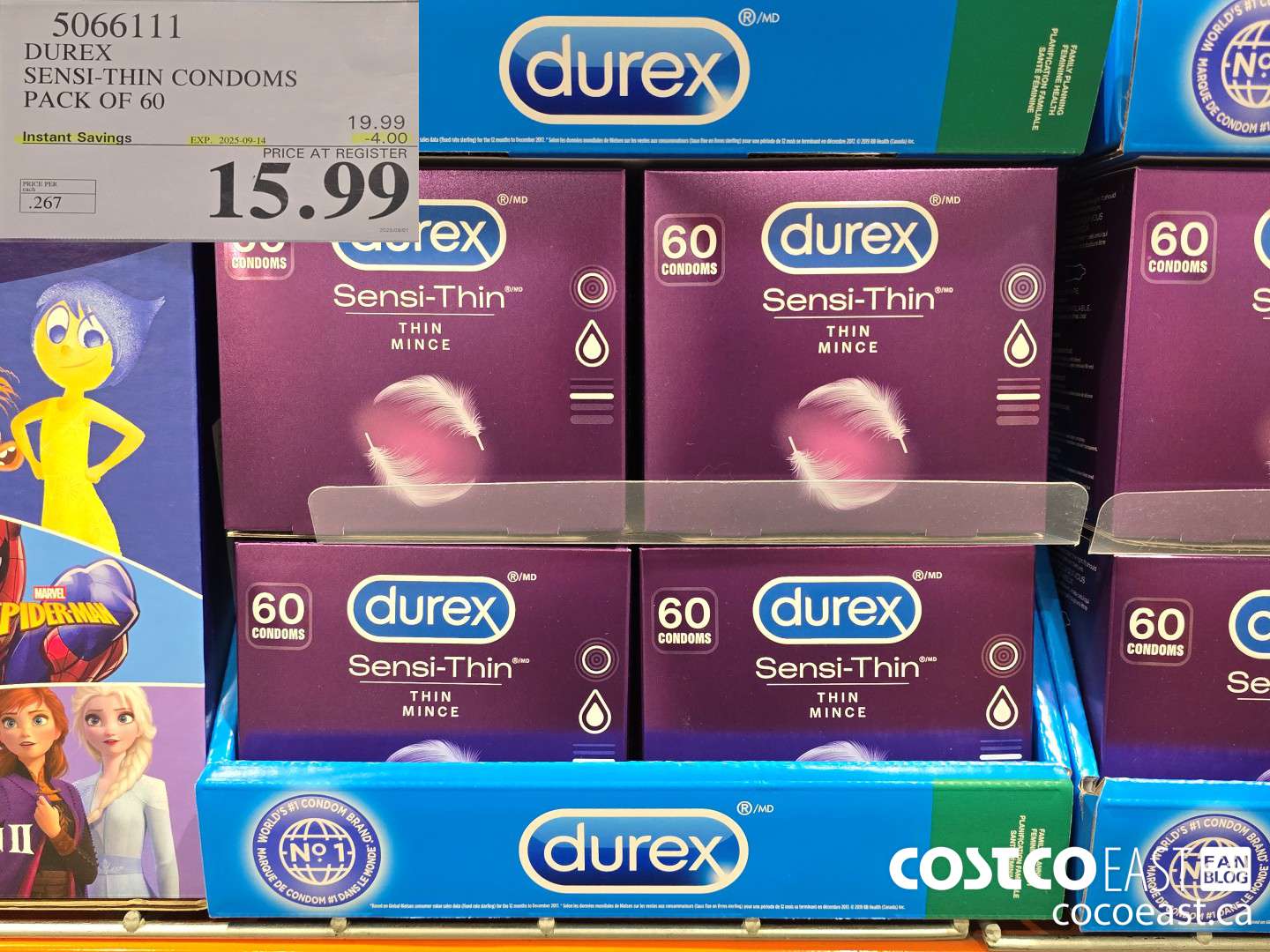 5066111 DUREX SENSI-THIN CONDOMS BOX OF 60 ($4.00 INSTANT SAVINGS EXPIRES ON 2025-09-14) $15.99