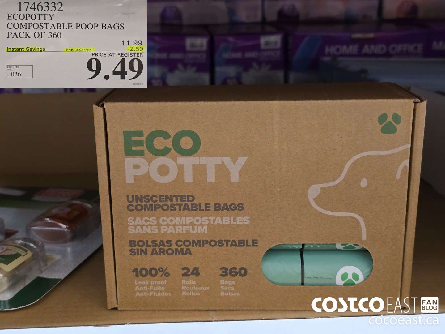 1746332 ECOPOTTY COMPOSTABLE POOP BAGS PACK OF 360 ($2.50 INSTANT SAVINGS EXPIRES ON 2025-09-21) $9.49