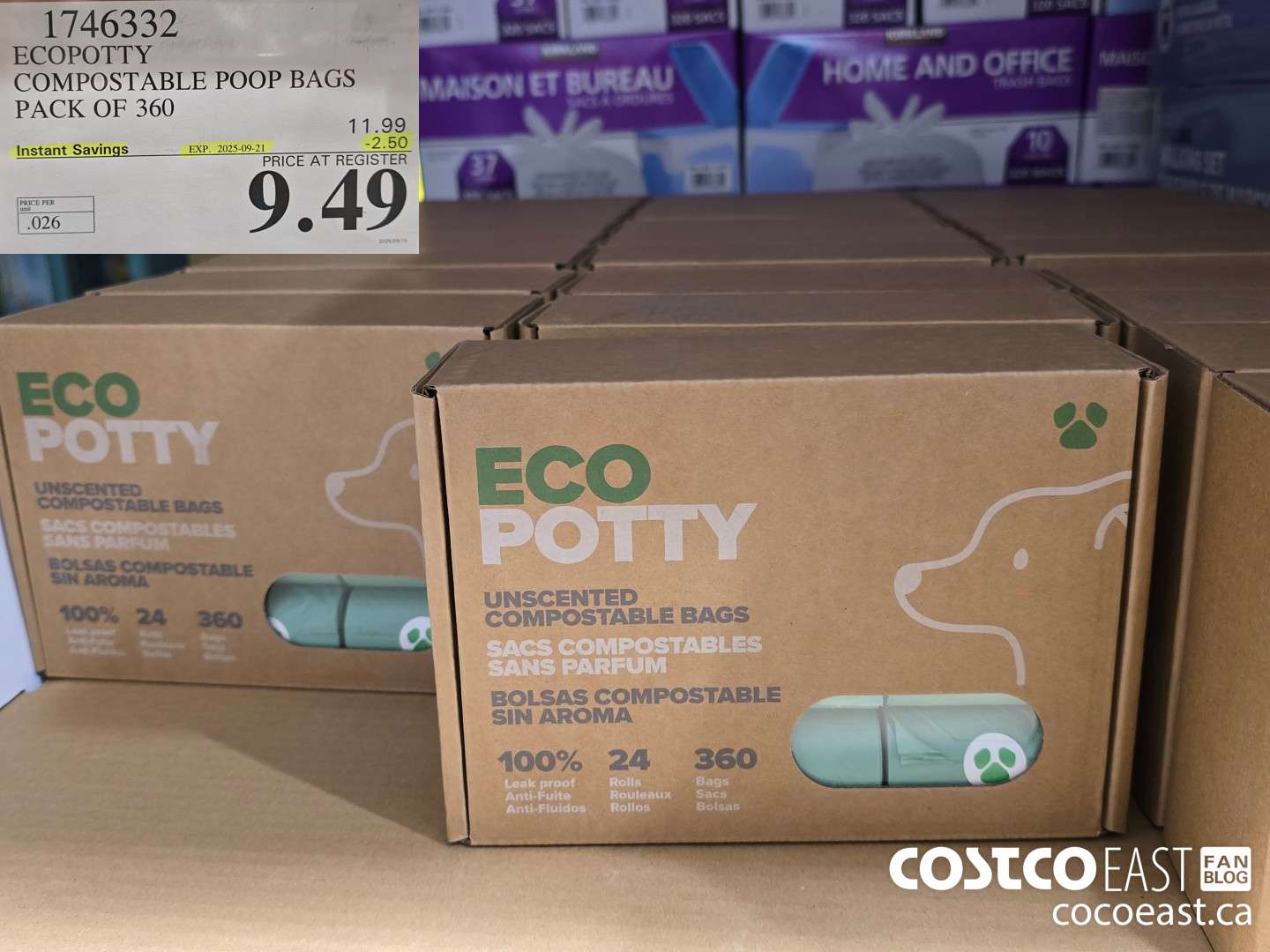 1746332 ECOPOTTY COMPOSTABLE POOP BAGS PACK OF 360 ($2.50 INSTANT SAVINGS EXPIRES ON 2025-09-21) $9.49