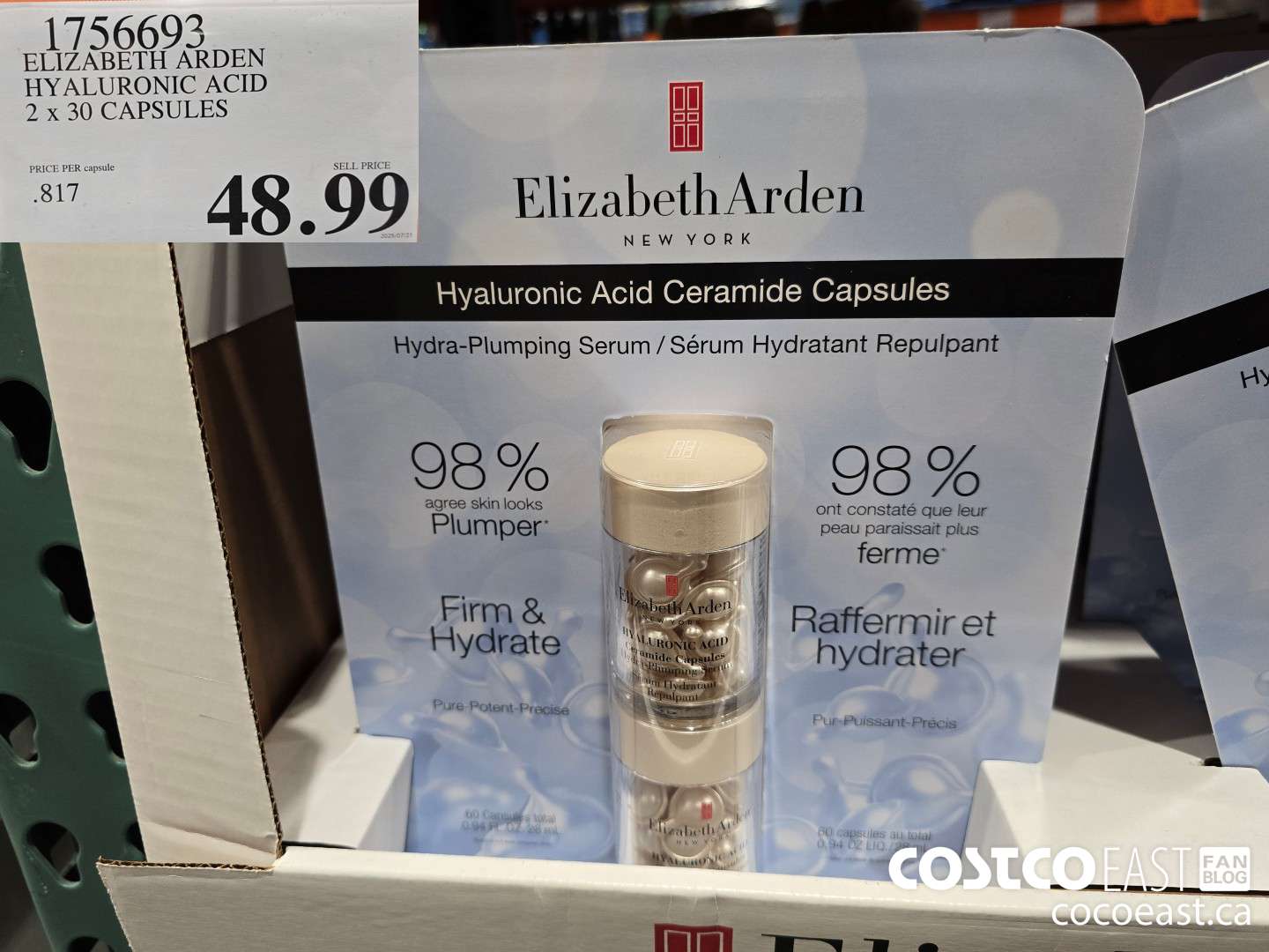 1756693 ELIZABETH ARDEN HYALURONIC ACID 2 x 30 CAPSULES $48.99