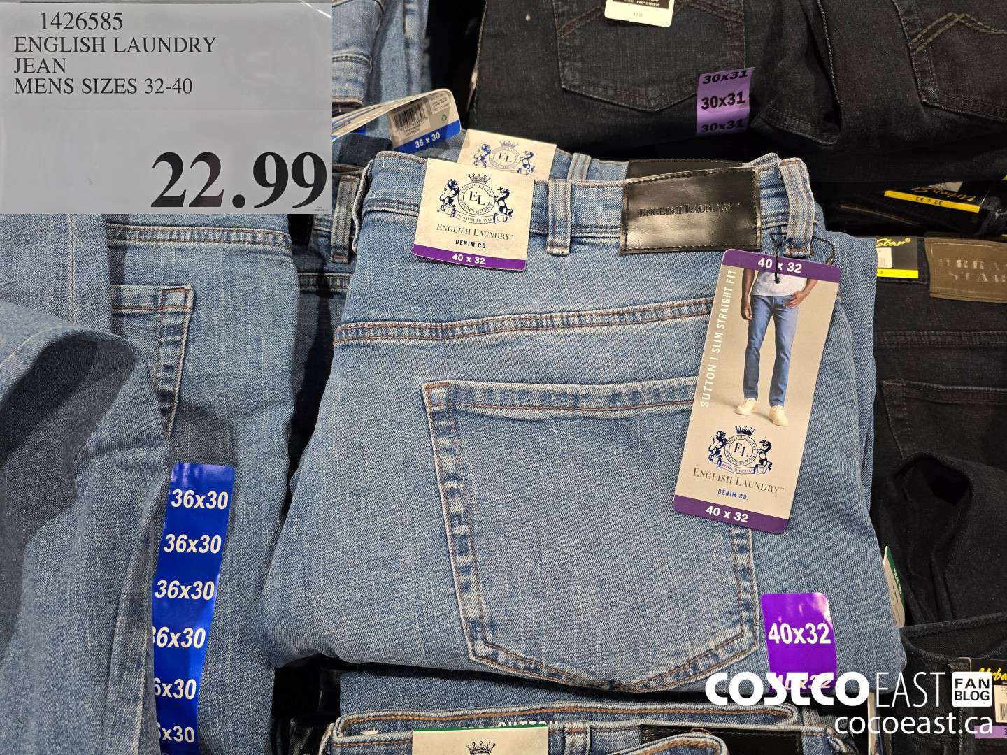 1426585 ENGLISH LAUNDRY JEAN MENS SIZES 32-40 $22.99