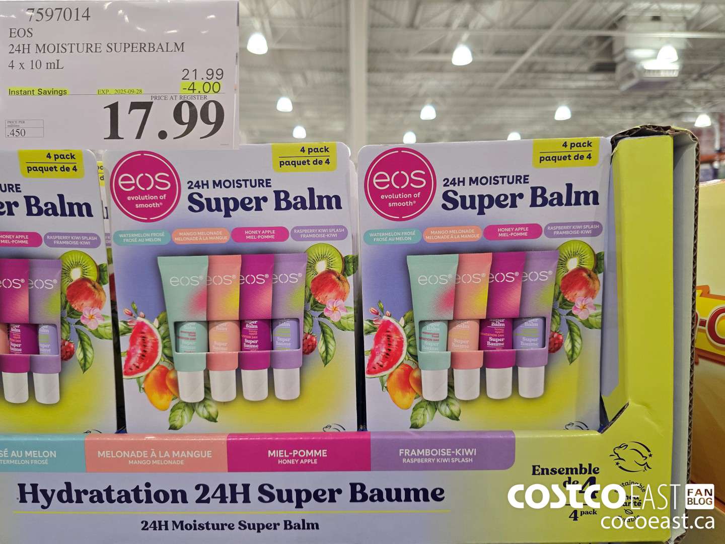 7597014 EOS 24H MOISTURE SUPERBALM 4 X 10 ML ($4.00 INSTANT SAVINGS EXPIRES ON 2025-09-28) $17.99